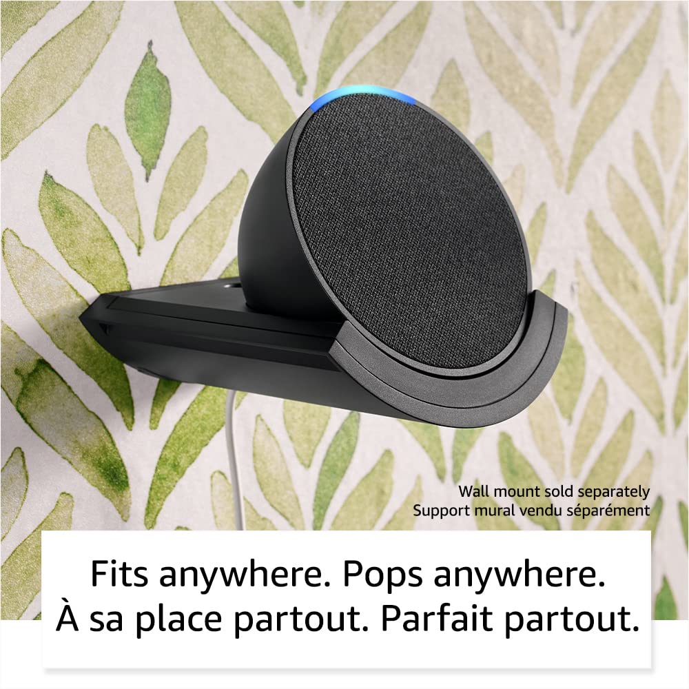 Amazon Echo Pop (newest model), Our smallest Alexa speaker, Fits in any room, Designed for Alexa+, Charcoal