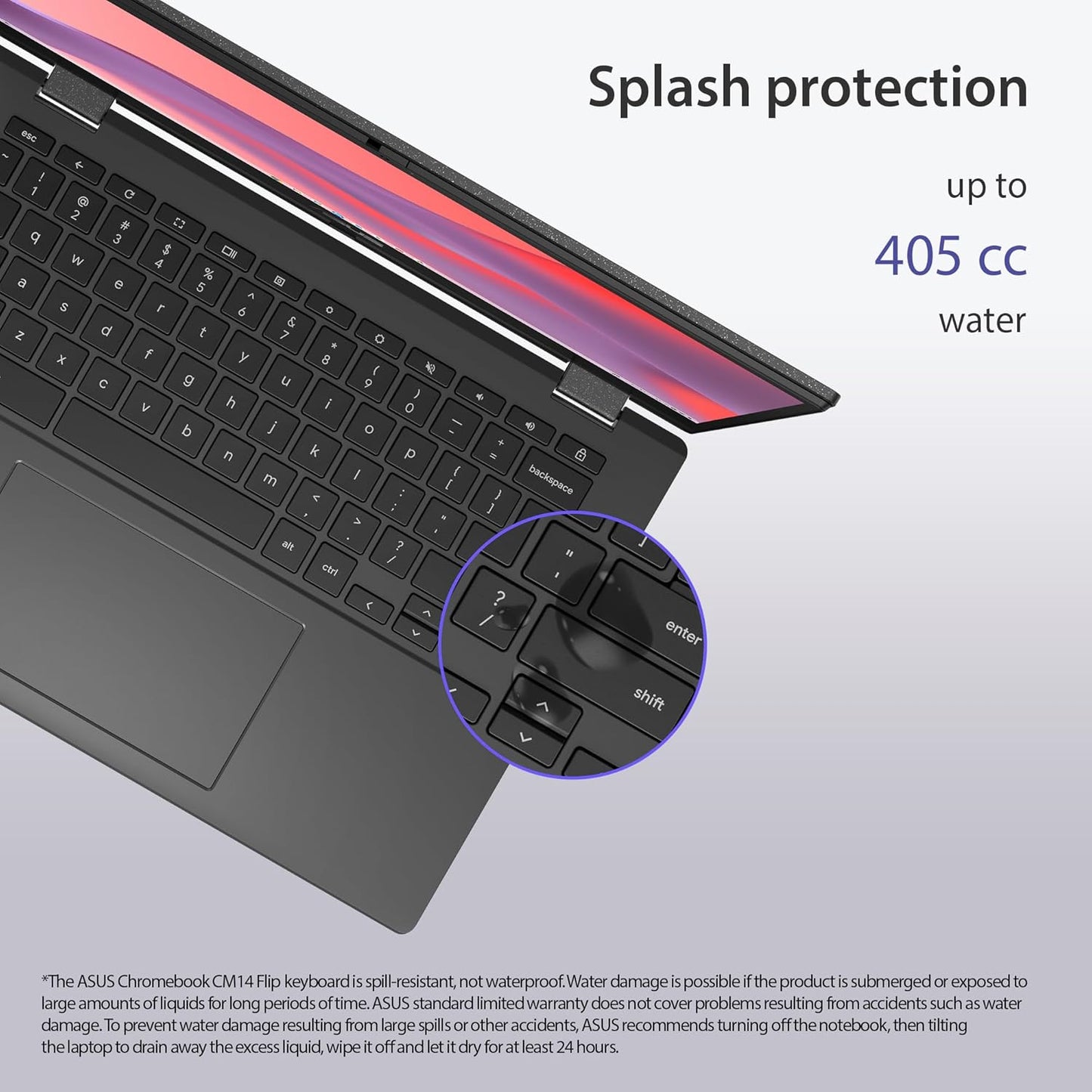 ASUS Chromebook CM14 Flip, 14" FHD Touch Display, MediaTek Kompanio 520, 4GB, 128GB, ChromeOS, Gravity Grey, CM1402FM2A-AS01T-CB