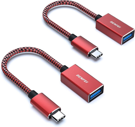 BENFEI USB C to USB 3.0 Adapter, 2 Pack USB C to A Male to Female Adapter Compatible with iPhone 15 Pro/Max, MacBook Pro/Air 2023, iMac, S23, XPS 17