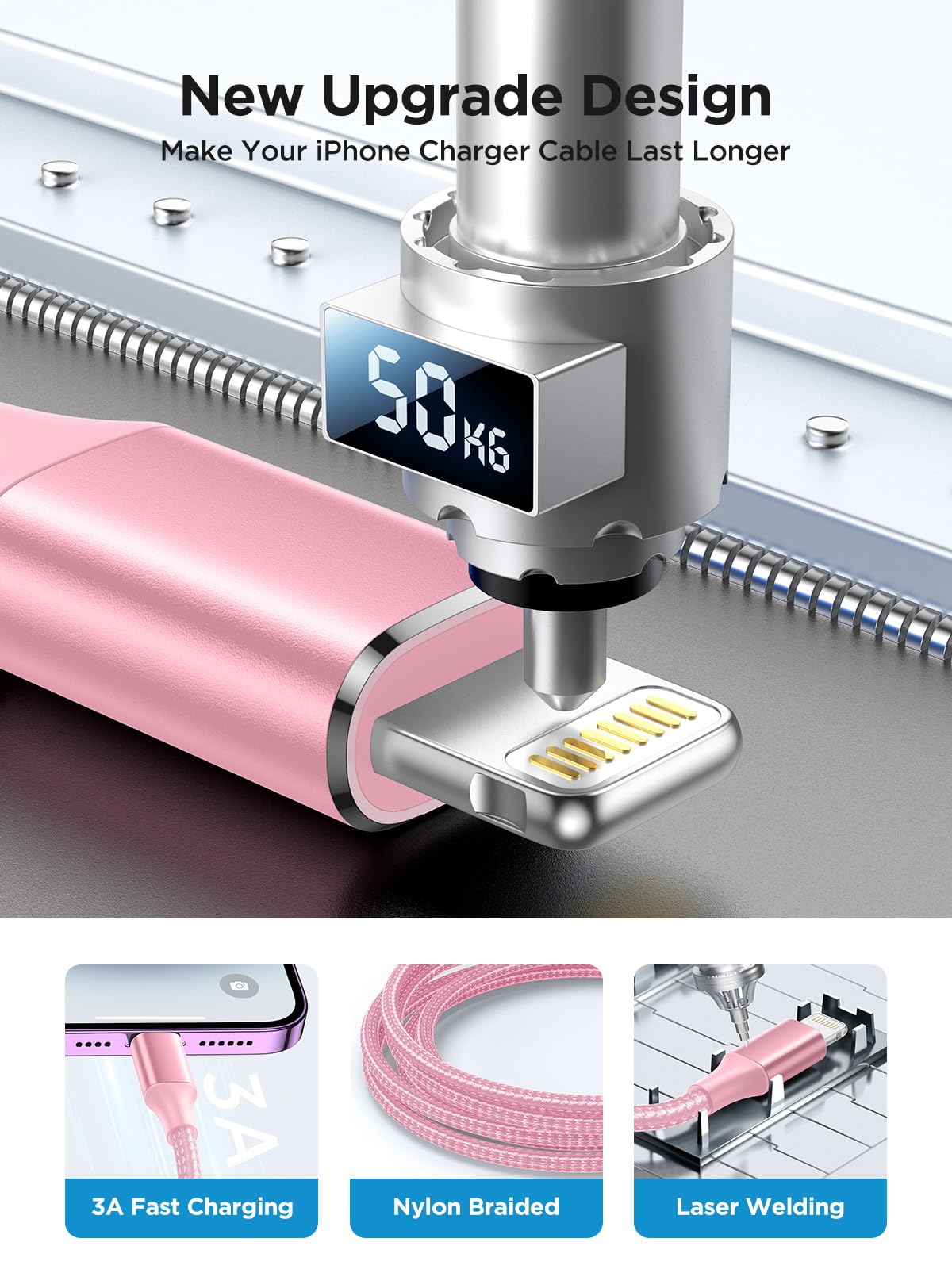 iPhone Charger [Apple MFi Certified] 6FT USB Charger Cable Fast Charging USB to Lightning Cable Braided Cord Compatible with iPhone 14 13 12 11 Pro Max XR XS X 8 7 6 Plus SE, iPad
