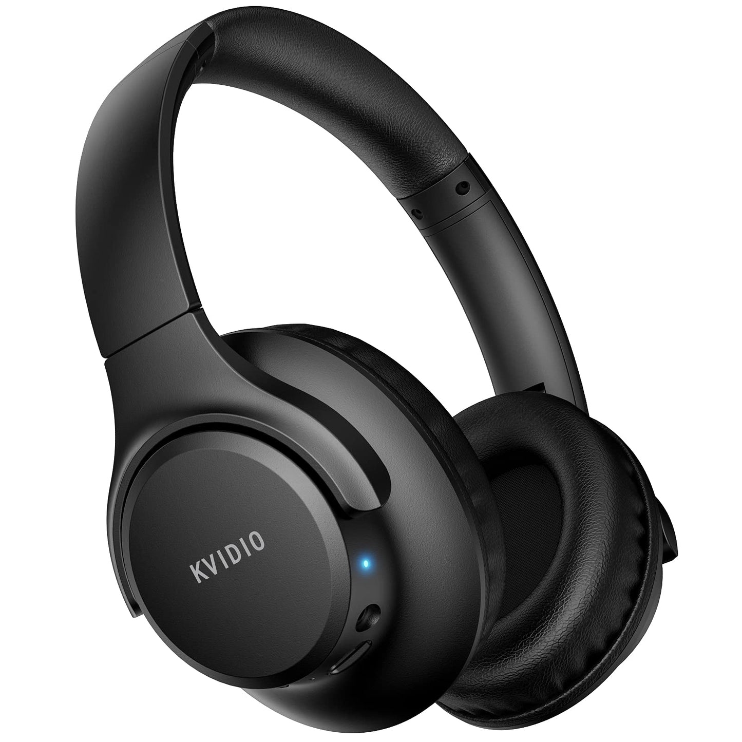 KVIDIO Bluetooth Headphones Over Ear, 65 Hours Wireless Headphones with Microphone, Foldable Lightweight HiFi Stereo Headset with Deep Bass for Travel Work Laptop PC Cellphone