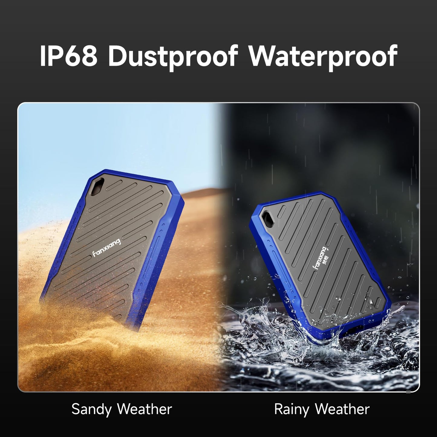 fanxiang 2TB Extreme Portable SSD, Up to 2000MB/s USB 3.2 Gen2, IP68 Water and Dust Resistance, External Solid State Drive Reliable Storage for Professionals, Creatives, and Engineers