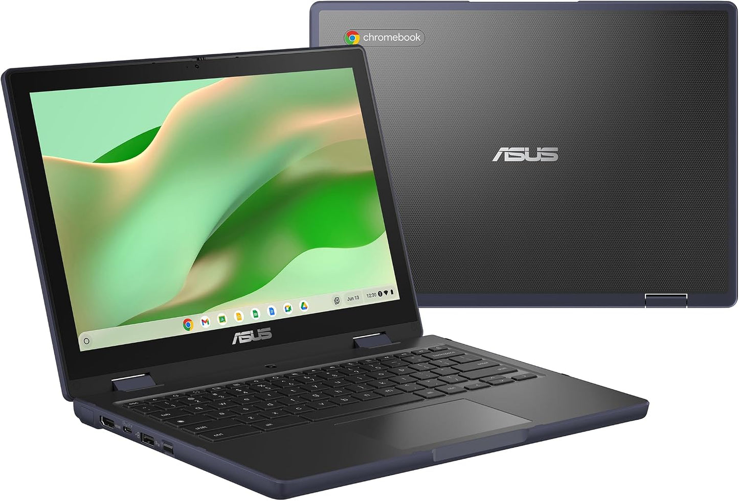 ASUS Chromebook CZ12 Flip (CZ1204F) Laptop, 12.2" WUXGA Touchscreen Display, MediaTek Kompanio 520 2.0 GHz, 8GB, 128GB, Spill-Resistant Keyboard, ChromeOS, Mineral Grey, CZ1204FM2A-BB01-CB