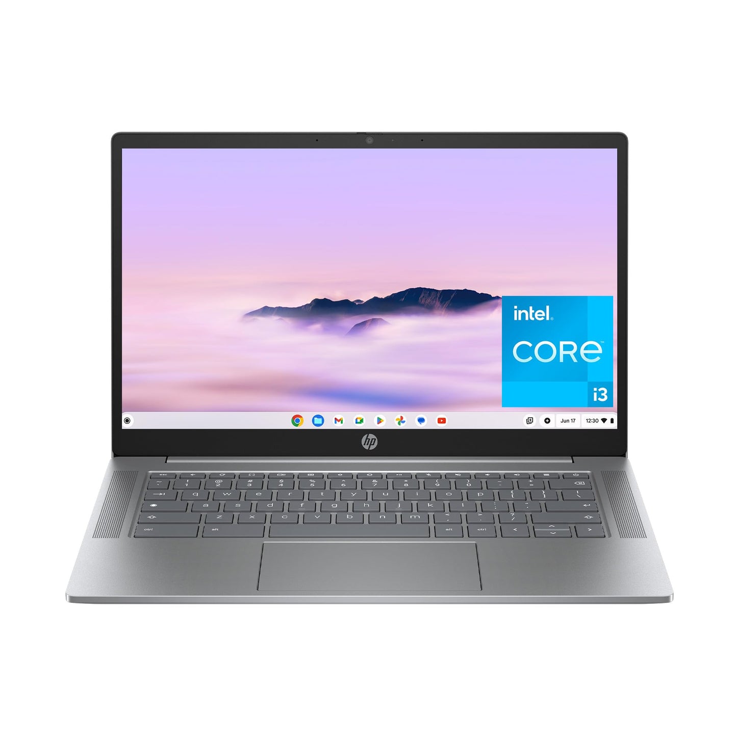 HP Chromebook 14 inch, Intel® Processor N100, 4GB RAM, 128GB UFS, HD(1366 x 768), Anti-Glare, HP True Vision 720p HD Camera w Privacy Shutter, Dual-Array mic, ChromeOS, Chalkboard Grey (14a-nf0036ca)