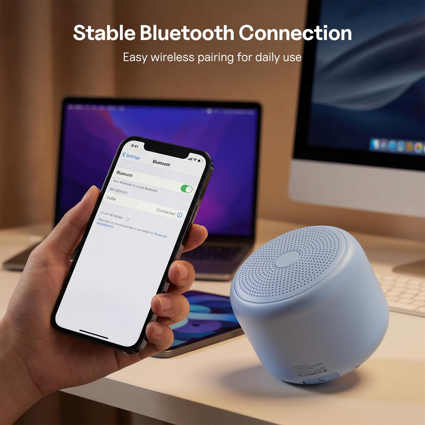 Bobtot Portable Bluetooth Speakers with Strap Easy to Carry, Wireless IPX5 Waterproof Mini Speaker with Loud Stereo Sound, 20 Hours Playtime, Rechargeable Battery, Built-in Microphone (Pink)