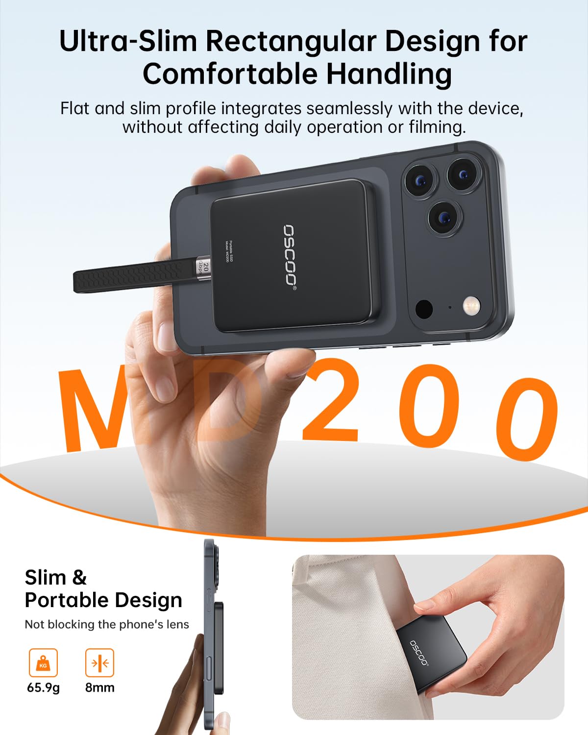 512GB Portable SSD, 2000MB/s External SSD, USB 3.2 Gen 2x2 External Solid State Drive, Dual USB-C & USB-A, Compatible with Smartphones, Laptops, Tablets, Smart TVs, Cameras, Game Consoles