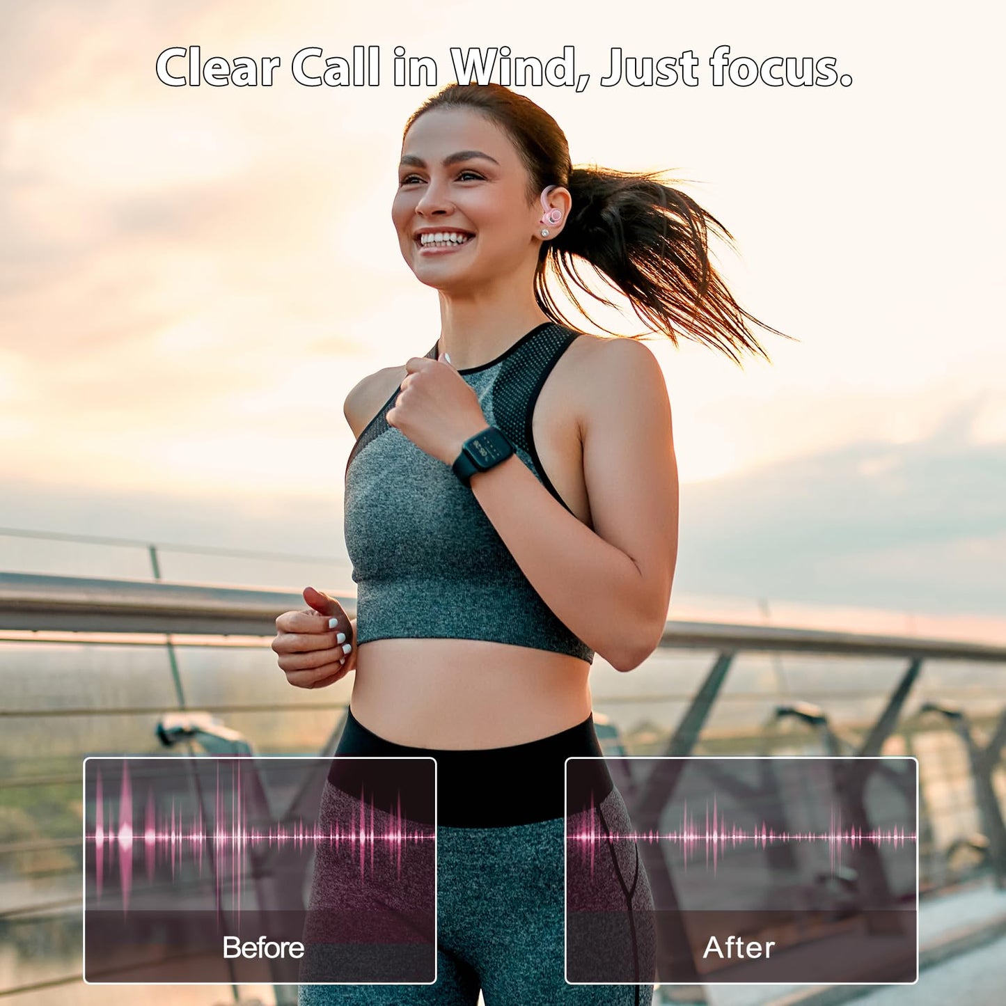 2026 Wireless Earbuds Bluetooth 5.3 Headphones Sports, 48H Earphones with ENC Mic, Stereo Deep Bass Bluetooth Earbuds with Secure Earhook, LED Display, IPX7 Waterproof Ear Buds for Running/Gym/Workout