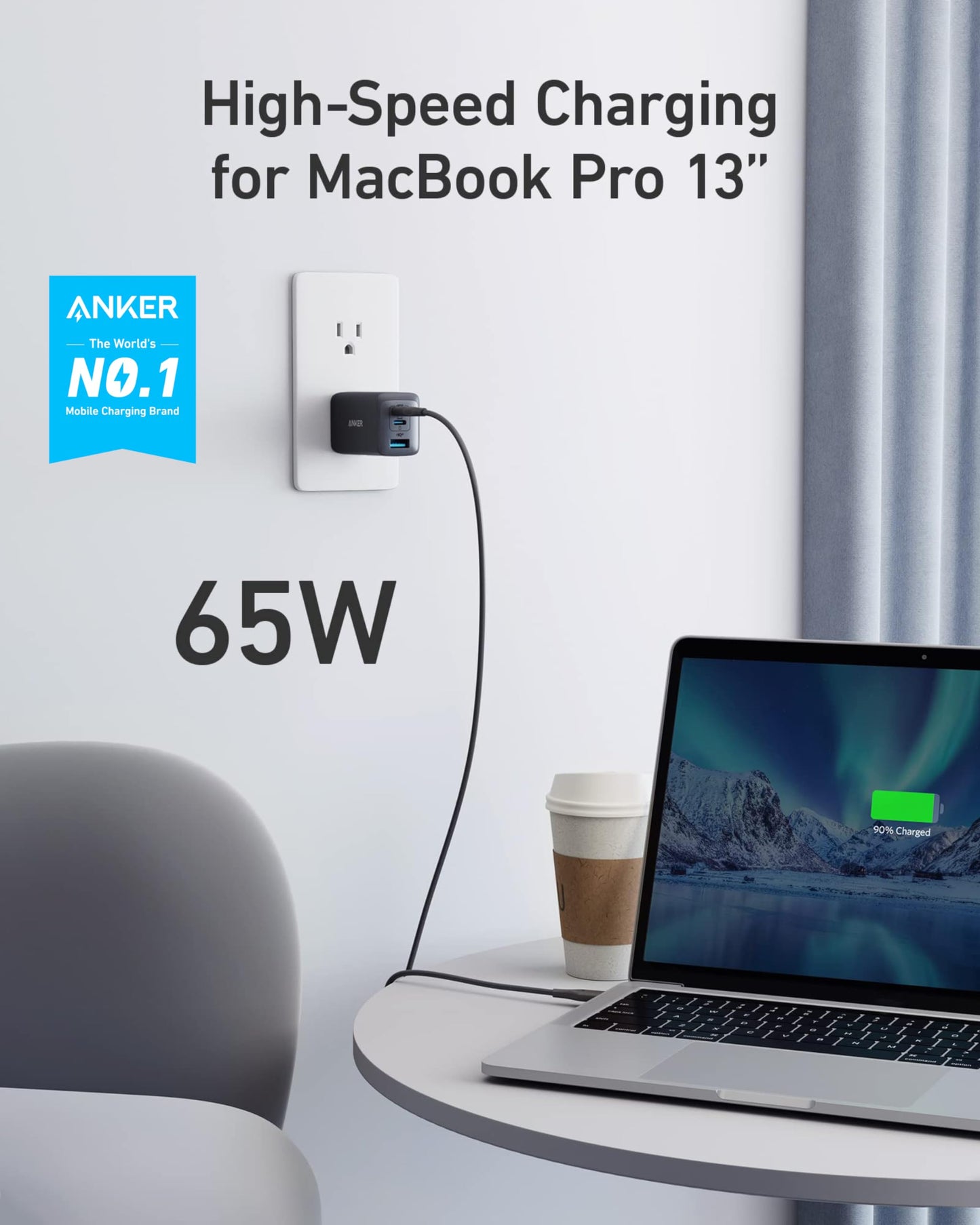 Anker USB C Charger Block (Nano II 65W), iPhone Charger 3-Port Fast Foldable, Wall Charger for iPhone 17/16/16 Pro, MacBook Pro/Air, iPad Pro, Galaxy S20, Dell XPS 13, Note 20/10+, Steam Deck, and More