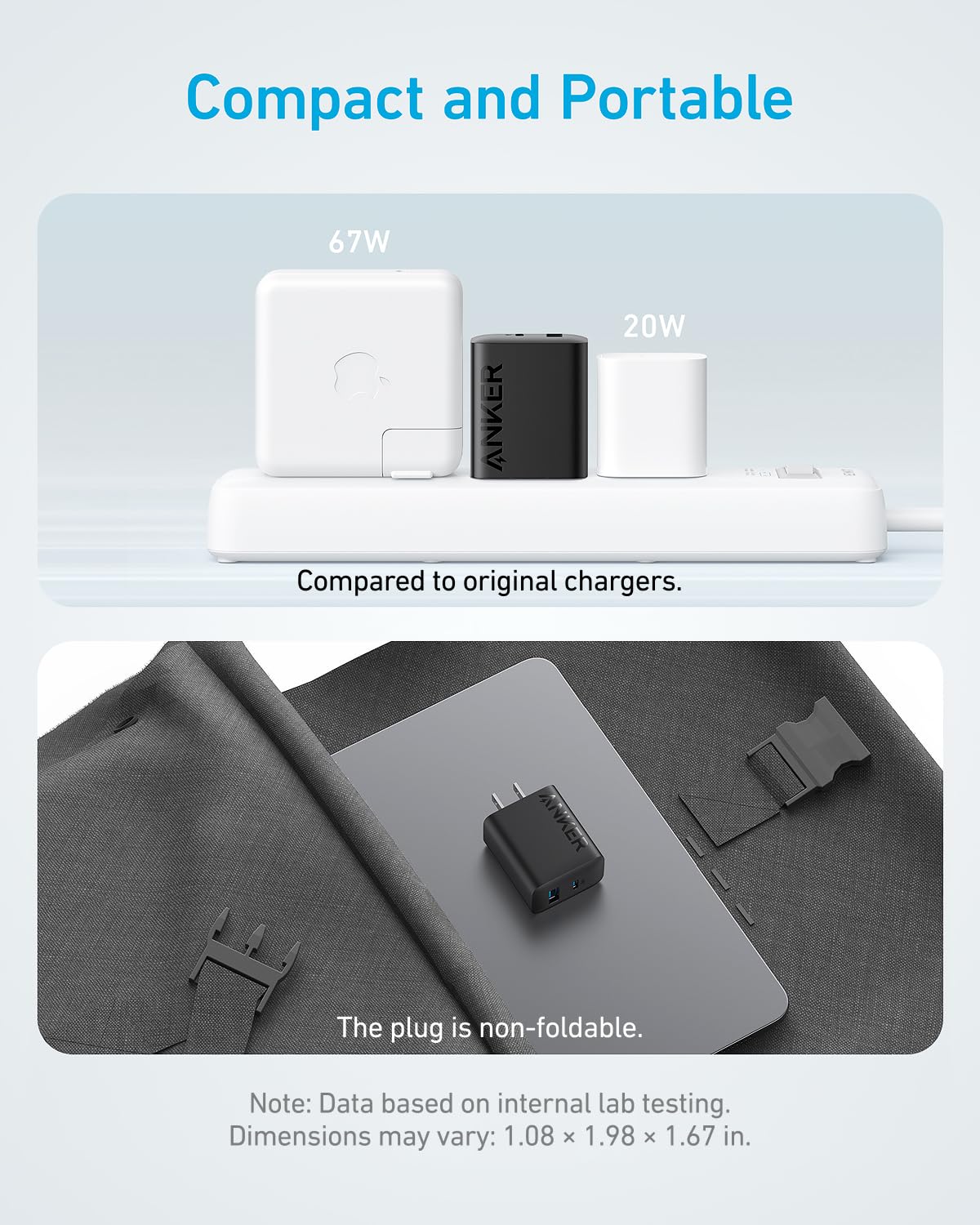 Anker iPhone 17/16 Charger, 2-Pack 20W Fast USB C Charger Block, for iPhone 17/16/16 Pro Max/15 Series/iPad Pro and More (2 Pack & 2 Cable)(Black)