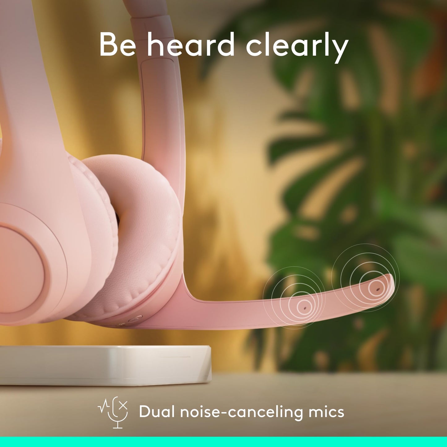 Logitech H390 Wired Headset for PC/Laptop, Stereo Headphones with Noise Cancelling Microphone, USB-A, in-Line Controls, Works with Chromebook - Rose, 1 Pack
