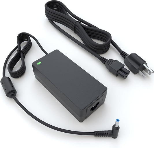 PowerSource 19.5V 65W 45W UL Listed 14Ft Long HP Smart Blue Tip AC Adapter for Many Models Including X360 Pavilion, Envy, Spectre, Elitebook, ProBook, Stream, and More Laptop Power-Supply Charger Cord