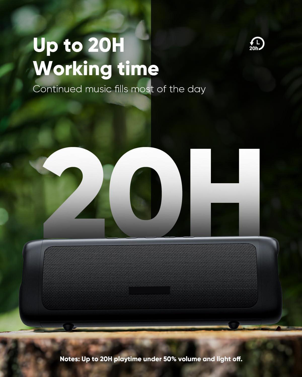 Portable Bluetooth Speaker with Lights, Powerful Crystal Clear Sound, IPX5 Waterproof, All Day Playtime, AUX&TF-Card Input, Bluetooth 5.3, TWS Paring, Small Wireless Speaker for Outdoor, Gift Ideas