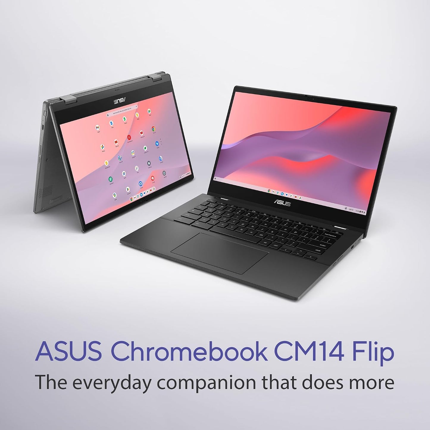 ASUS Chromebook CM14 Flip, 14" FHD Touch Display, MediaTek Kompanio 520, 4GB, 128GB, ChromeOS, Gravity Grey, CM1402FM2A-AS01T-CB