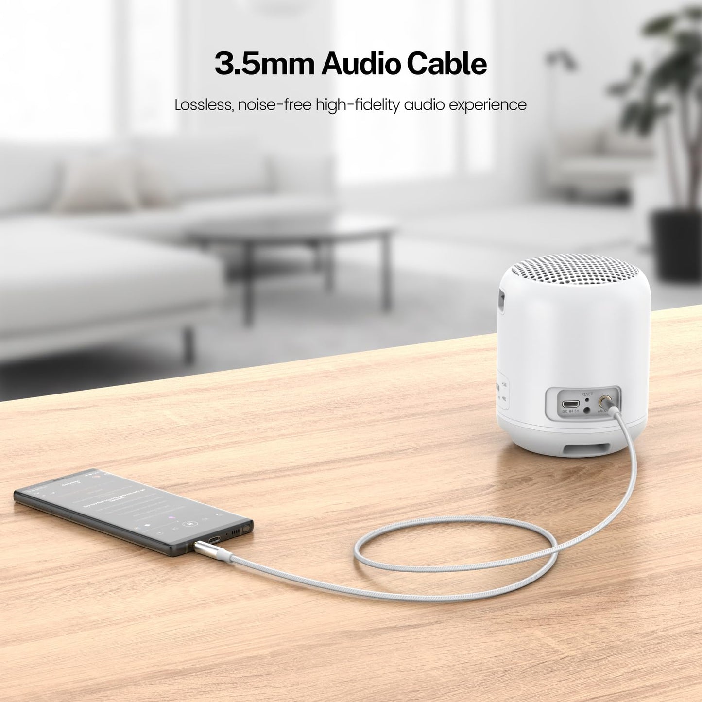 MOSWAG 10FT/3Meters 3.5mm Audio Auxiliary Jack Cable 3 Pole to 3.5mm Aux Cable Male to Male Aux Cord Nylon Braided Stereo Jack Cord for Phones, Headphones, Speakers, Tablets, PCs, Music Players and More