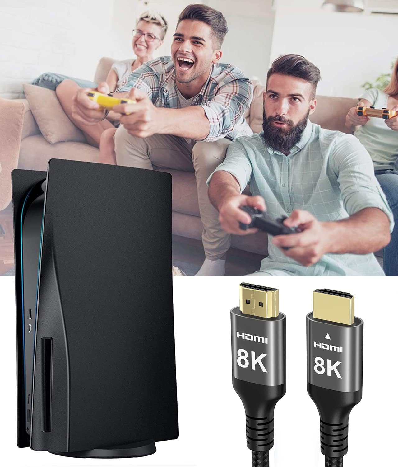 Ubluker 10K 8K 4K HDMI Cable 48Gbps 3.3 FT, Certified Ultra High Speed HDMI® Cable 4K 240Hz 144Hz 120Hz 8K60Hz 0.01ms HDR10+ eARC HDCP2.3 Netflix Roku TV PC Monitor Projector PS5 Xbox