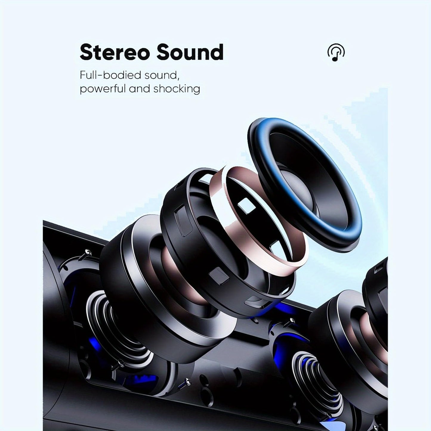 Portable Bluetooth Speaker with Lights, Powerful Crystal Clear Sound, IPX5 Waterproof, All Day Playtime, AUX&TF-Card Input, Bluetooth 5.3, TWS Paring, Small Wireless Speaker for Outdoor, Gift Ideas