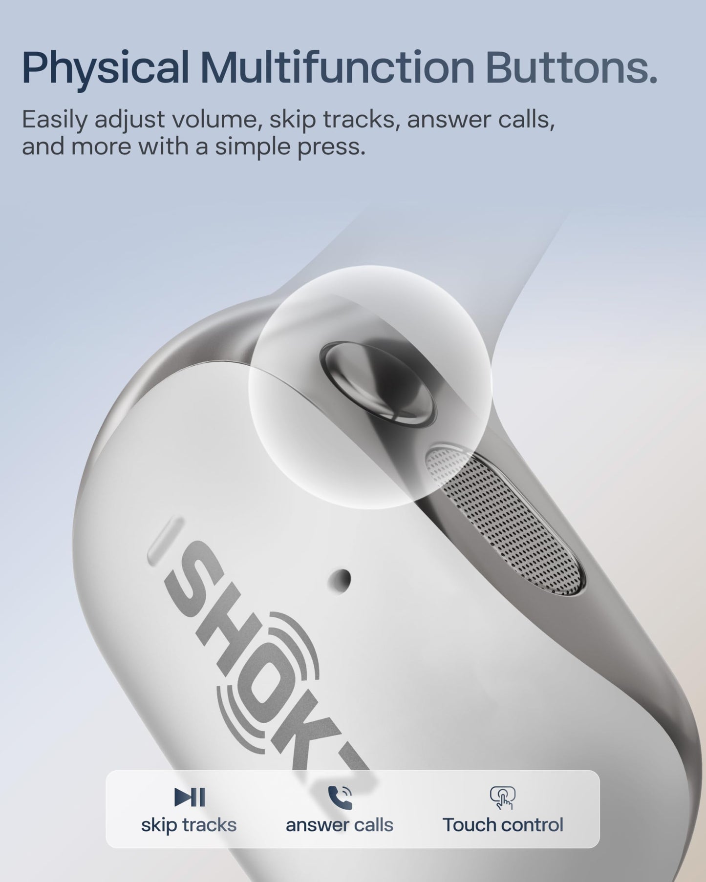 SHOKZ New OpenFit 2+ Open-Ear Headphones, Dolby Audio Enabled, Comfortable Earbuds with Soft Ear Hooks, 48H Playtime, IP55 Water-Resistant, USB-C Fast Charging, Wireless Charging, Carrying Bag,Black