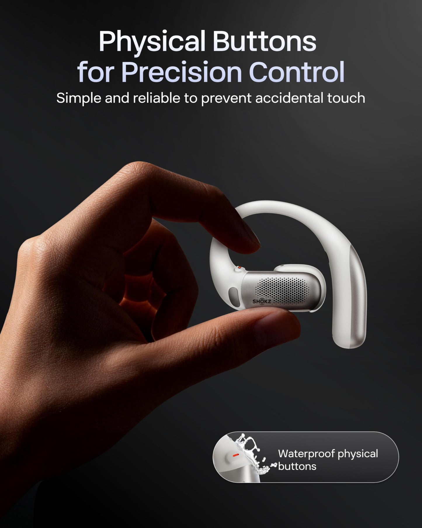 SHOKZ OpenFit Pro Open-Ear True Wireless Earbuds with Open-Ear Noise Reduction, Optimised for Dolby Atmos, Deep Bass, 50H Playtime, AI-Powered Clear Calls for Work, Sport, Bluetooth 6.1, IP55, Black