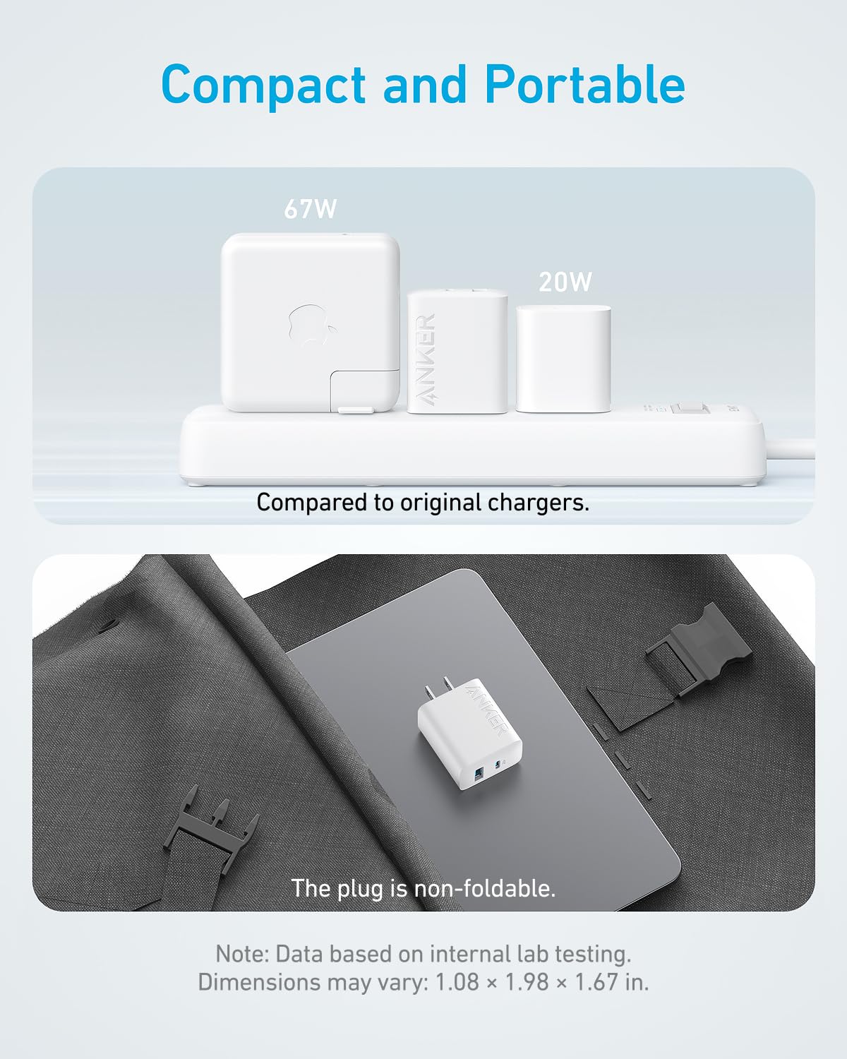 Anker iPhone 17/16 Charger, 2-Pack 20W Fast USB C Charger Block, for iPhone 17/16/16 Pro Max/15 Series/iPad Pro and More (2 Pack & 2 Cable)(Black)