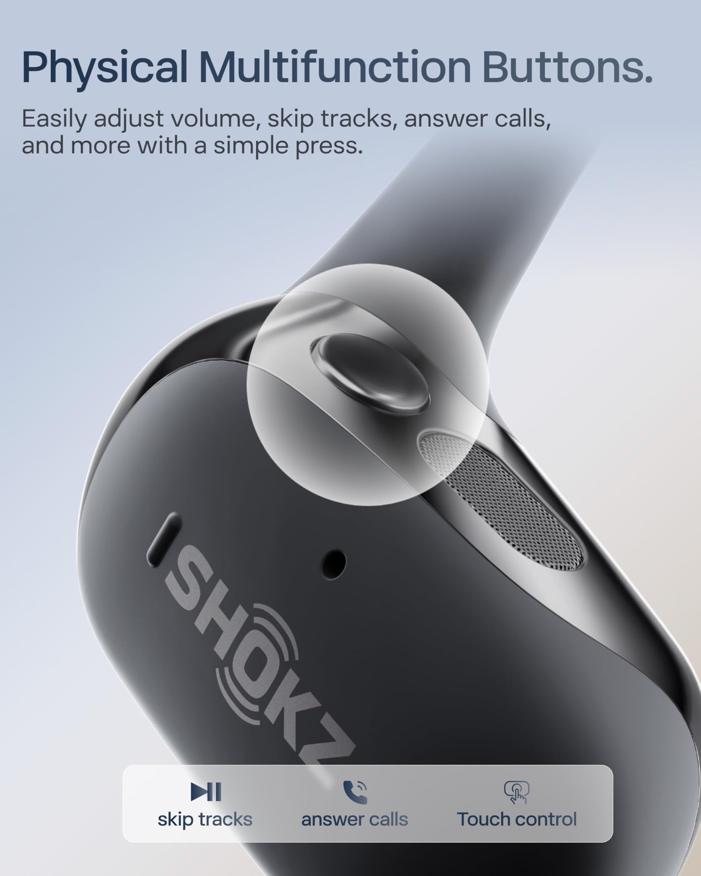 SHOKZ New OpenFit 2+ Open-Ear Headphones, Dolby Audio Enabled, Comfortable Earbuds with Soft Ear Hooks, 48H Playtime, IP55 Water-Resistant, USB-C Fast Charging, Wireless Charging, Carrying Bag,Black