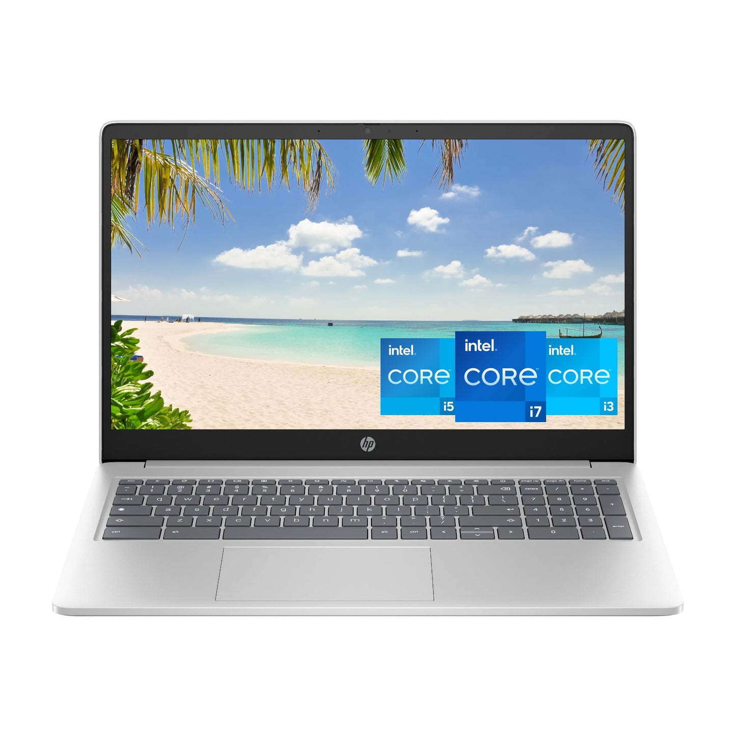 HP Chromebook Plus 15.6 inch Laptop, Full HD Display, Intel Core i3-N305, 8 GB RAM, 256 GB UFS, Intel UHD Graphics, Chrome OS, 15a-nb0006ca