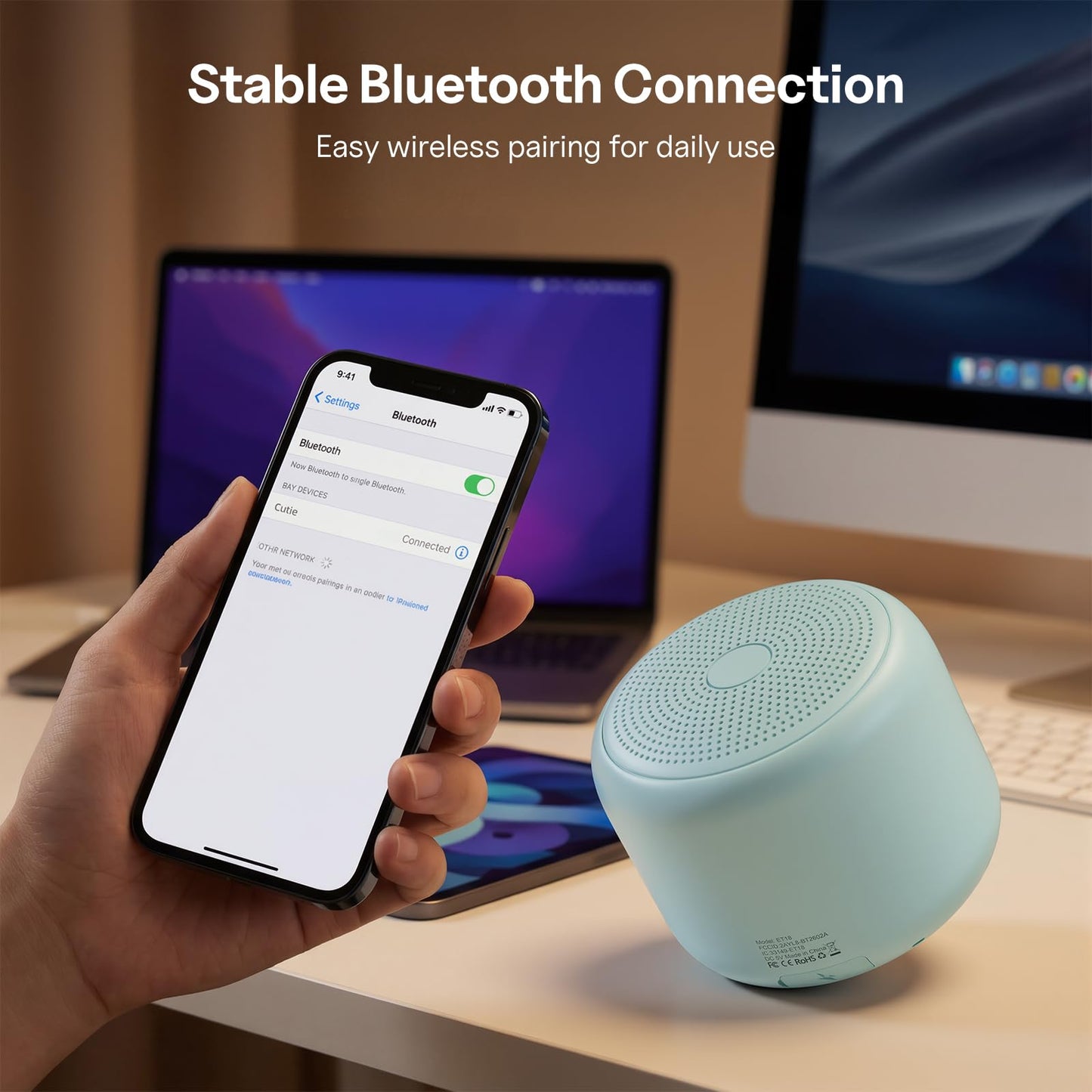 Bobtot Portable Bluetooth Speakers with Strap Easy to Carry, Wireless IPX5 Waterproof Mini Speaker with Loud Stereo Sound, 20 Hours Playtime, Rechargeable Battery, Built-in Microphone (Pink)