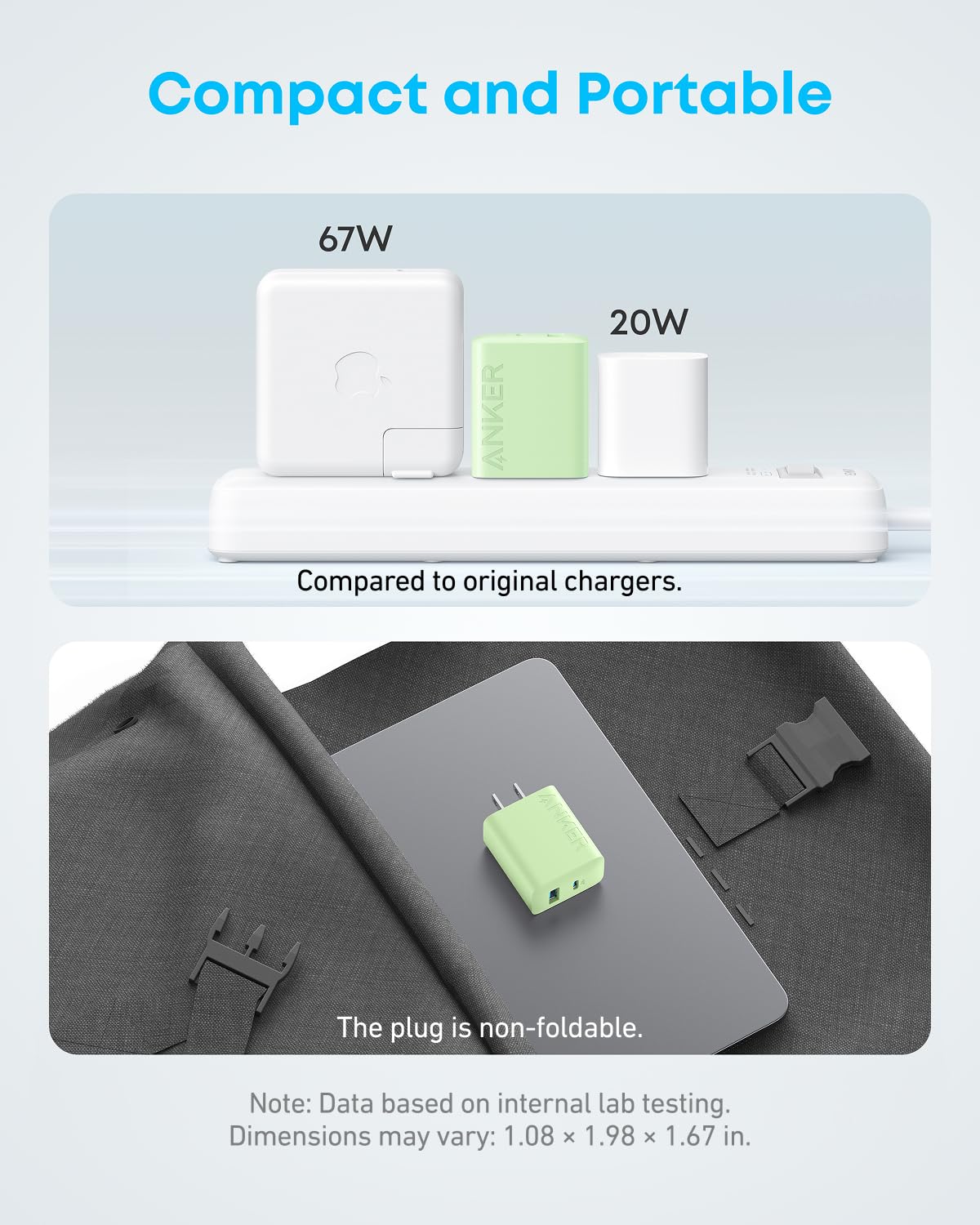 Anker iPhone 17/16 Charger, 2-Pack 20W Fast USB C Charger Block, for iPhone 17/16/16 Pro Max/15 Series/iPad Pro and More (2 Pack & 2 Cable)(Black)