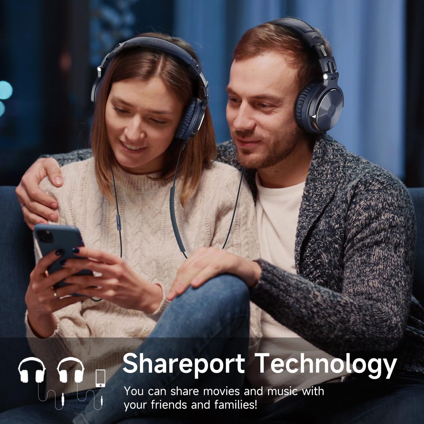 OneOdio Pro-10 Over-Ear Wired Headphones for School, Studio Monitor & Mixing, DJ Stereo Headsets, 50mm Neodymium Drivers, In-Line Mic, 3.5mm/6.35mm Jack for AMP, Computer, Recording, Phone, Piano, Guitar