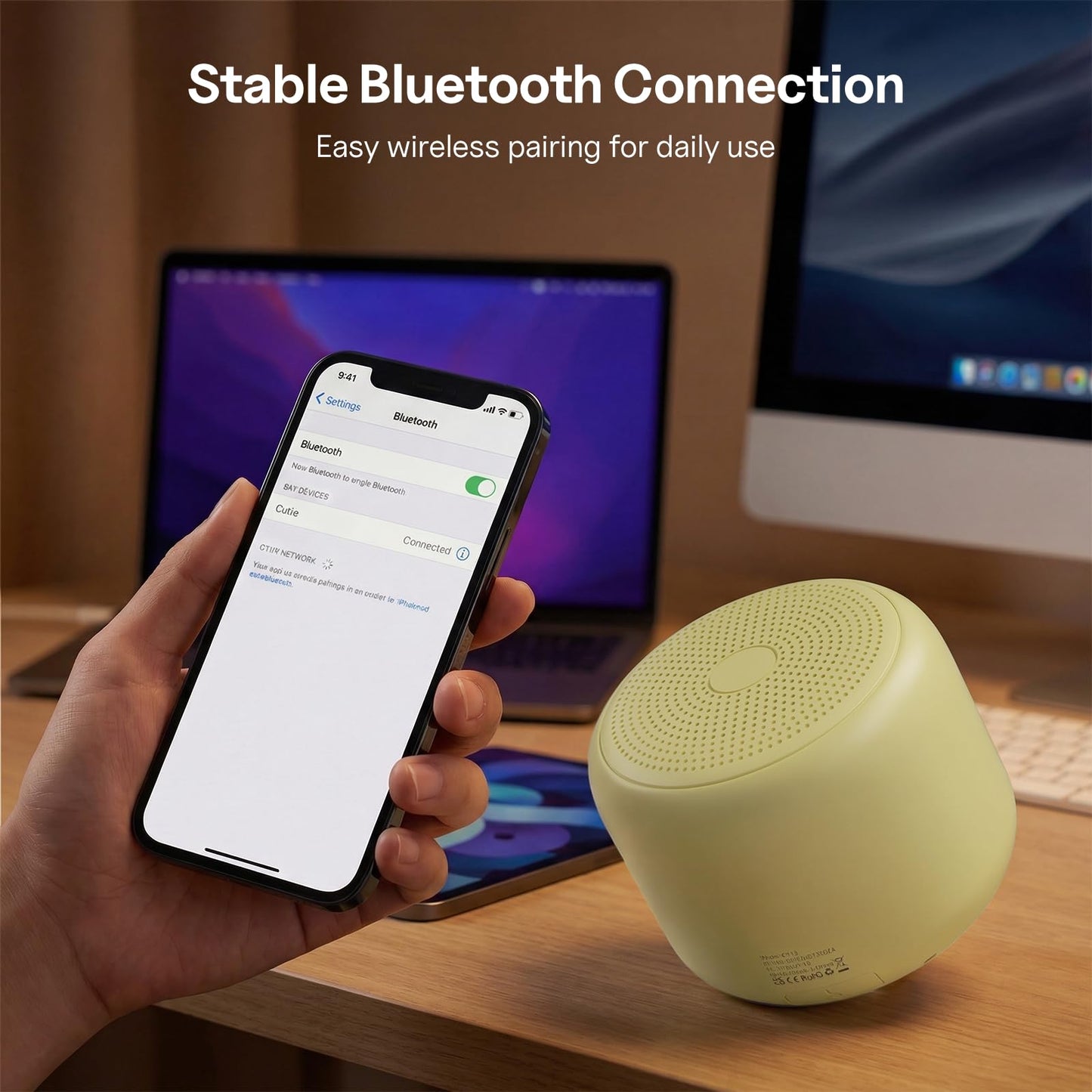 Bobtot Portable Bluetooth Speakers with Strap Easy to Carry, Wireless IPX5 Waterproof Mini Speaker with Loud Stereo Sound, 20 Hours Playtime, Rechargeable Battery, Built-in Microphone (Pink)