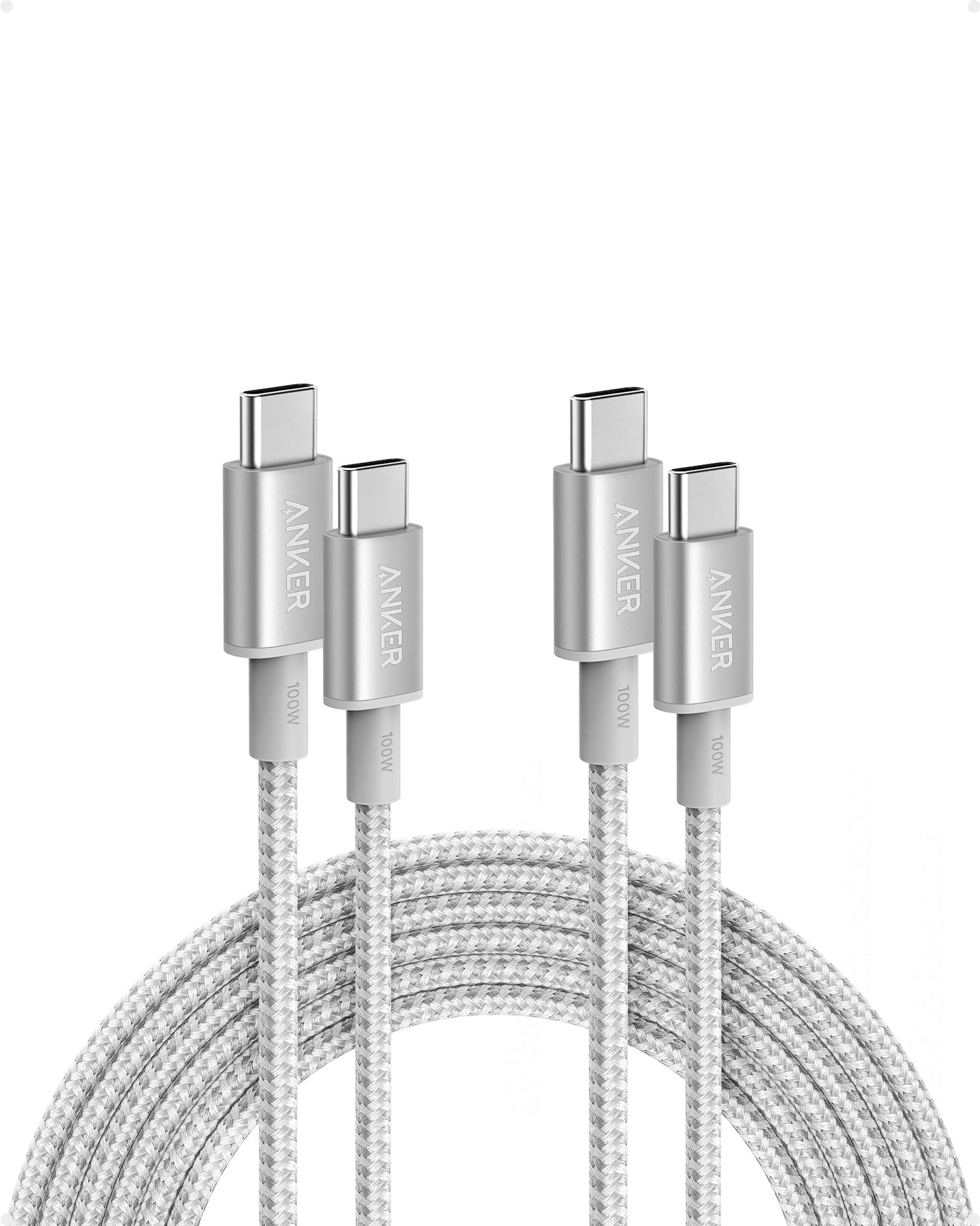 Anker USB C to USB C Cable (6FT, 2Pack), 100W USB C Charger Cord Fast Charging for iPhone 17/16 Series,MacBook Pro 2020,Pixel and More