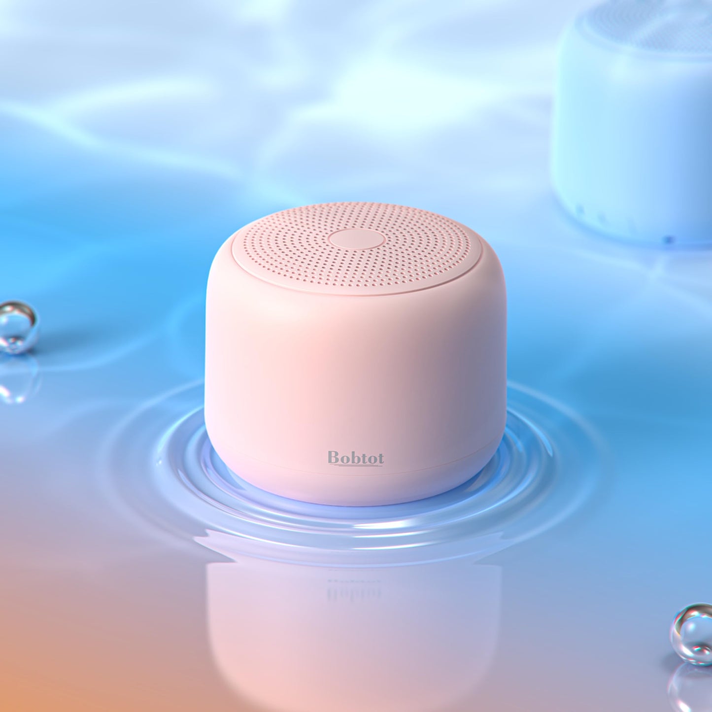 Bobtot Portable Bluetooth Speakers with Strap Easy to Carry, Wireless IPX5 Waterproof Mini Speaker with Loud Stereo Sound, 20 Hours Playtime, Rechargeable Battery, Built-in Microphone (Pink)