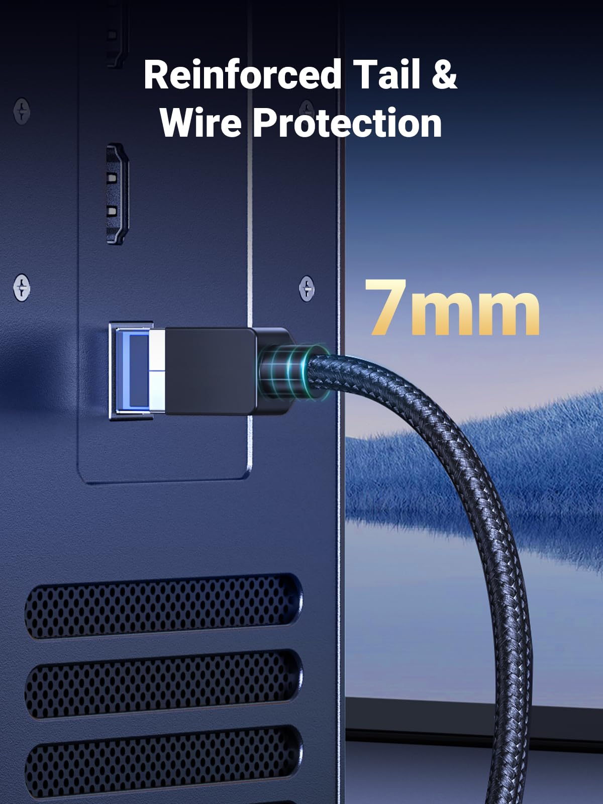 UGREEN Cat 8 Ethernet Cable High Speed 40Gbps 2000Mhz Network Shielded Cat8 Cable Braided Heavy Duty RJ45 LAN Cables Internet Cord Compatible for PS5, PS4, Xbox One, Modem, Router, 10ft