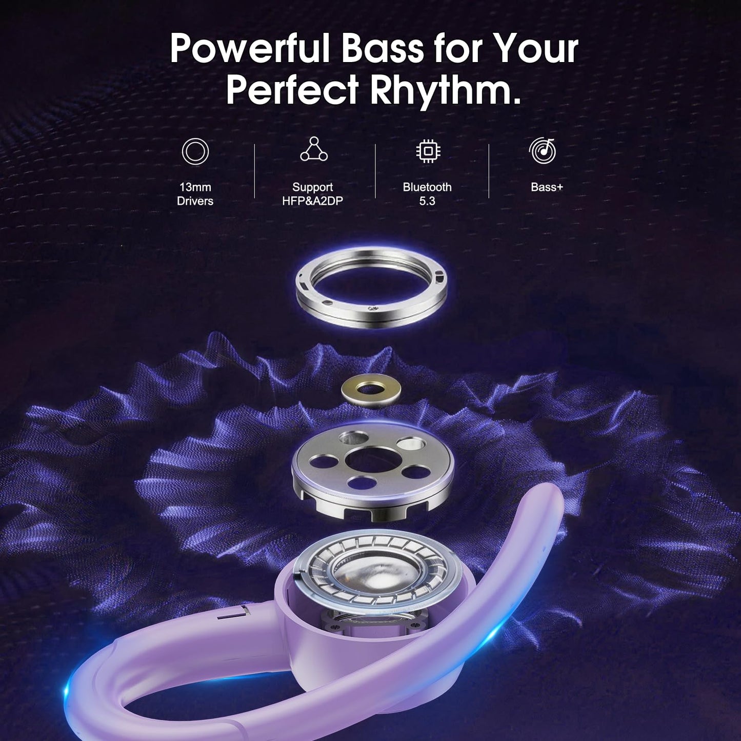 2026 Wireless Earbuds Bluetooth 5.3 Headphones Sports, 48H Earphones with ENC Mic, Stereo Deep Bass Bluetooth Earbuds with Secure Earhook, LED Display, IPX7 Waterproof Ear Buds for Running/Gym/Workout