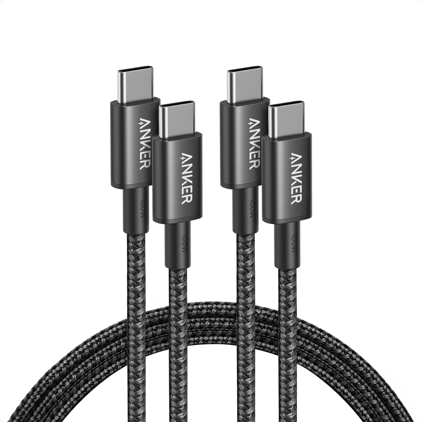 Anker USB C to USB C Cable (6FT, 2Pack), 100W USB C Charger Cord Fast Charging for iPhone 17/16 Series,MacBook Pro 2020,Pixel and More