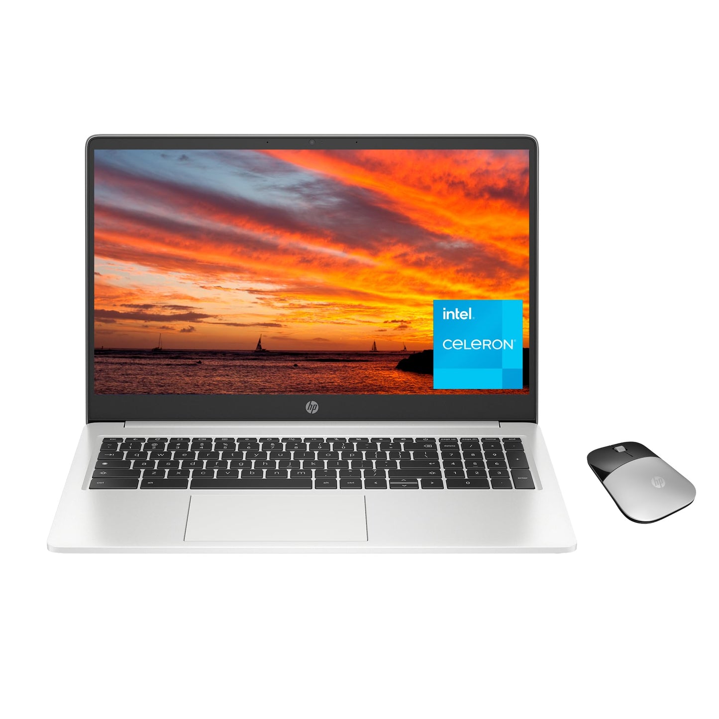 HP Chromebook Plus 15.6 inch Laptop, Full HD Display, Intel Core i3-N305, 8 GB RAM, 256 GB UFS, Intel UHD Graphics, Chrome OS, 15a-nb0006ca