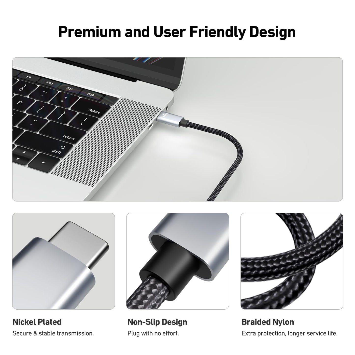 BENFEI USB C to HDMI 6 Feet Cable [4K@60Hz, Aluminum Shell, Nylon Braided], Thunderbolt 3/4 Compatible with iPhone 15 Pro/Max, MacBook Pro/Air 2023, iPad Pro, Surface Book 2, Galaxy S23 and More