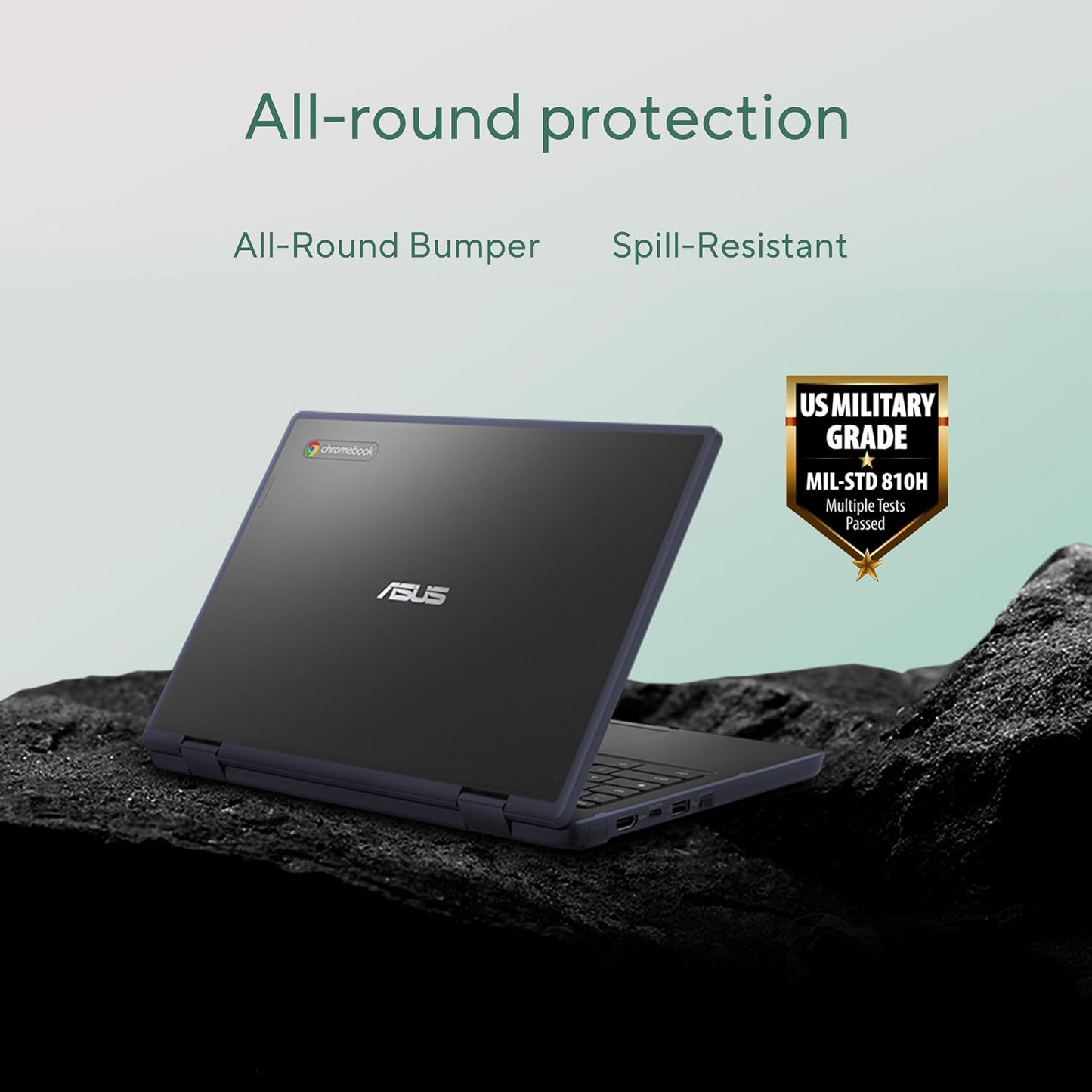 ASUS Chromebook CZ12 Flip (CZ1204F) Laptop, 12.2" WUXGA Touchscreen Display, MediaTek Kompanio 520 2.0 GHz, 8GB, 128GB, Spill-Resistant Keyboard, ChromeOS, Mineral Grey, CZ1204FM2A-BB01-CB