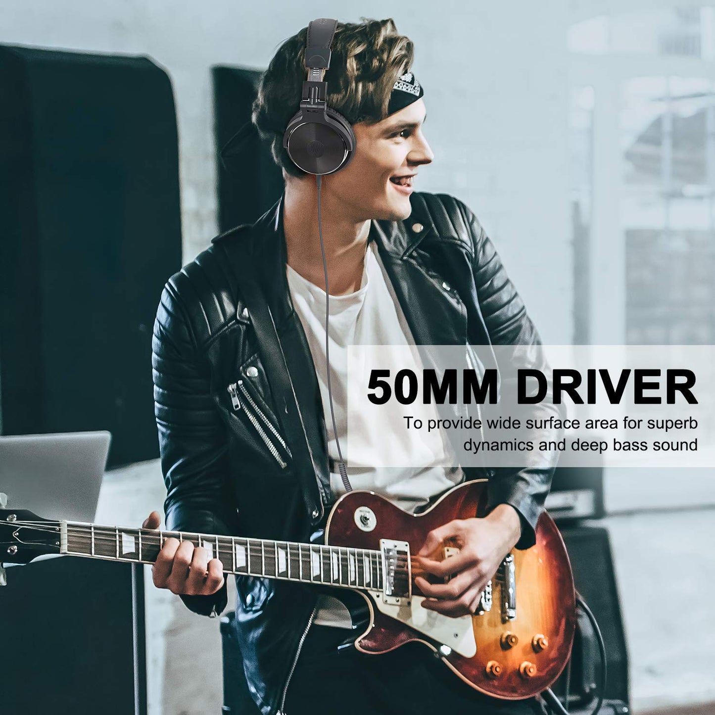 OneOdio Pro-10 Over-Ear Wired Headphones for School, Studio Monitor & Mixing, DJ Stereo Headsets, 50mm Neodymium Drivers, In-Line Mic, 3.5mm/6.35mm Jack for AMP, Computer, Recording, Phone, Piano, Guitar