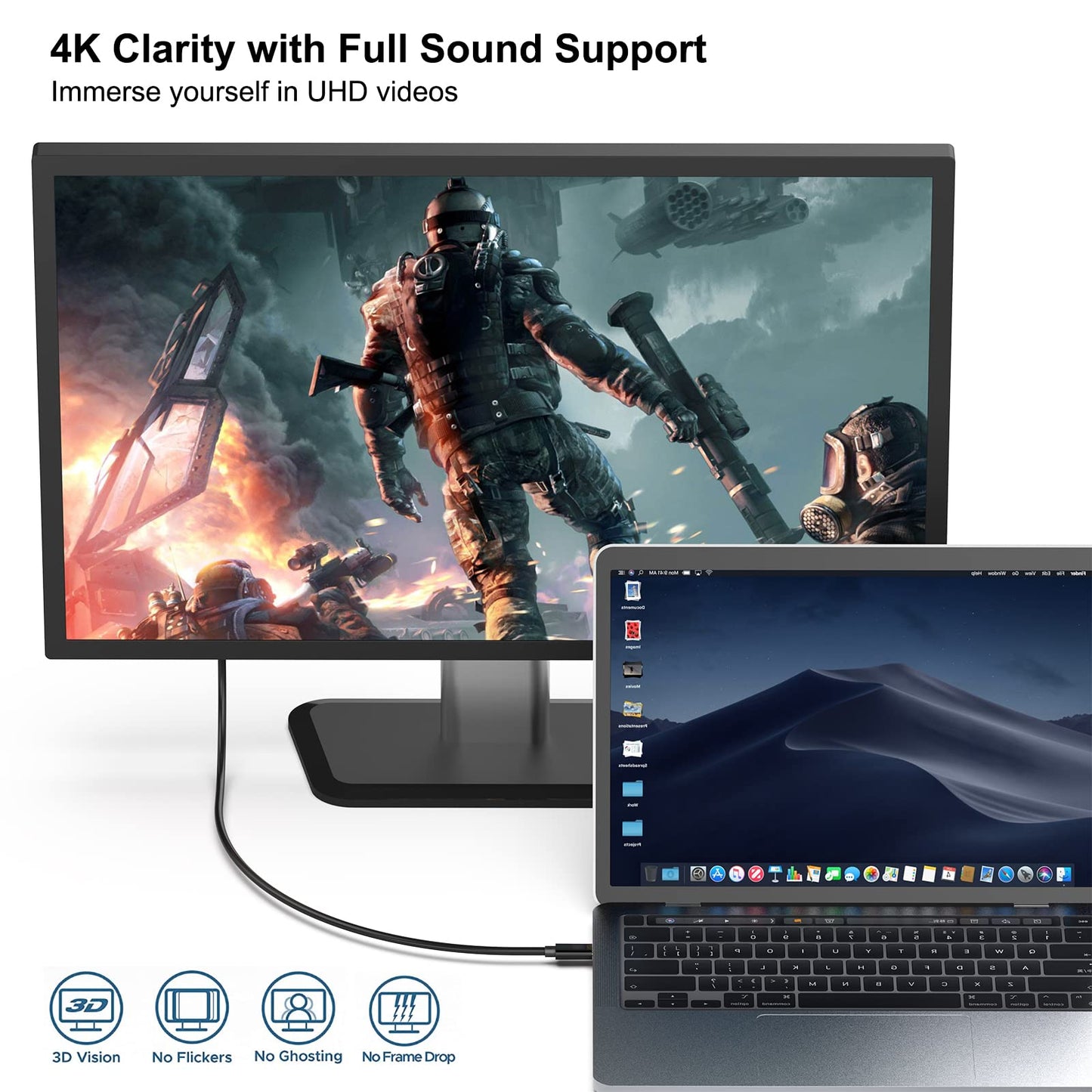 BENFEI USB C to HDMI 6 Feet Cable [4K@60Hz, Aluminum Shell, Nylon Braided], Thunderbolt 3/4 Compatible with iPhone 15 Pro/Max, MacBook Pro/Air 2023, iPad Pro, Surface Book 2, Galaxy S23 and More