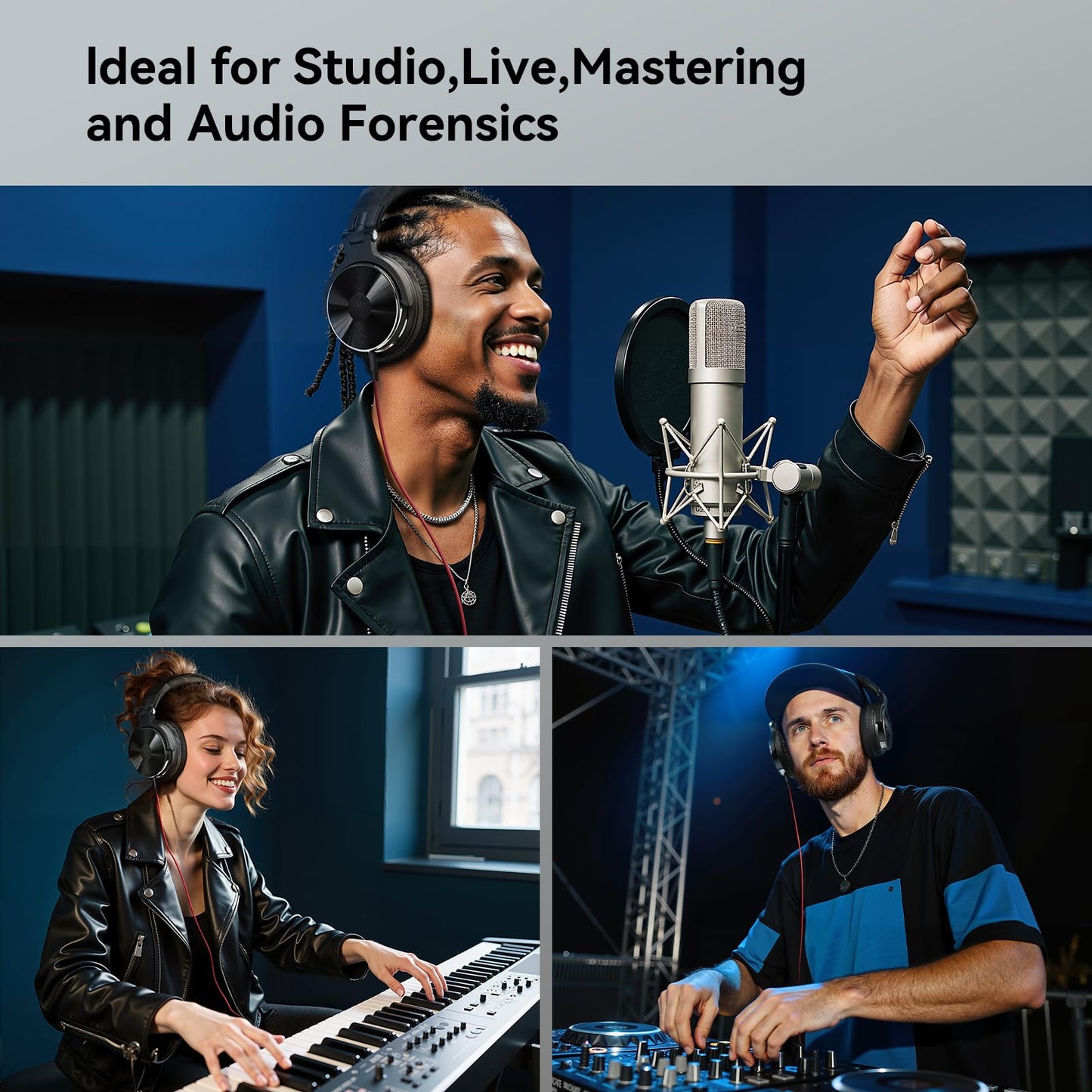 OneOdio Pro-10 Over-Ear Wired Headphones for School, Studio Monitor & Mixing, DJ Stereo Headsets, 50mm Neodymium Drivers, In-Line Mic, 3.5mm/6.35mm Jack for AMP, Computer, Recording, Phone, Piano, Guitar