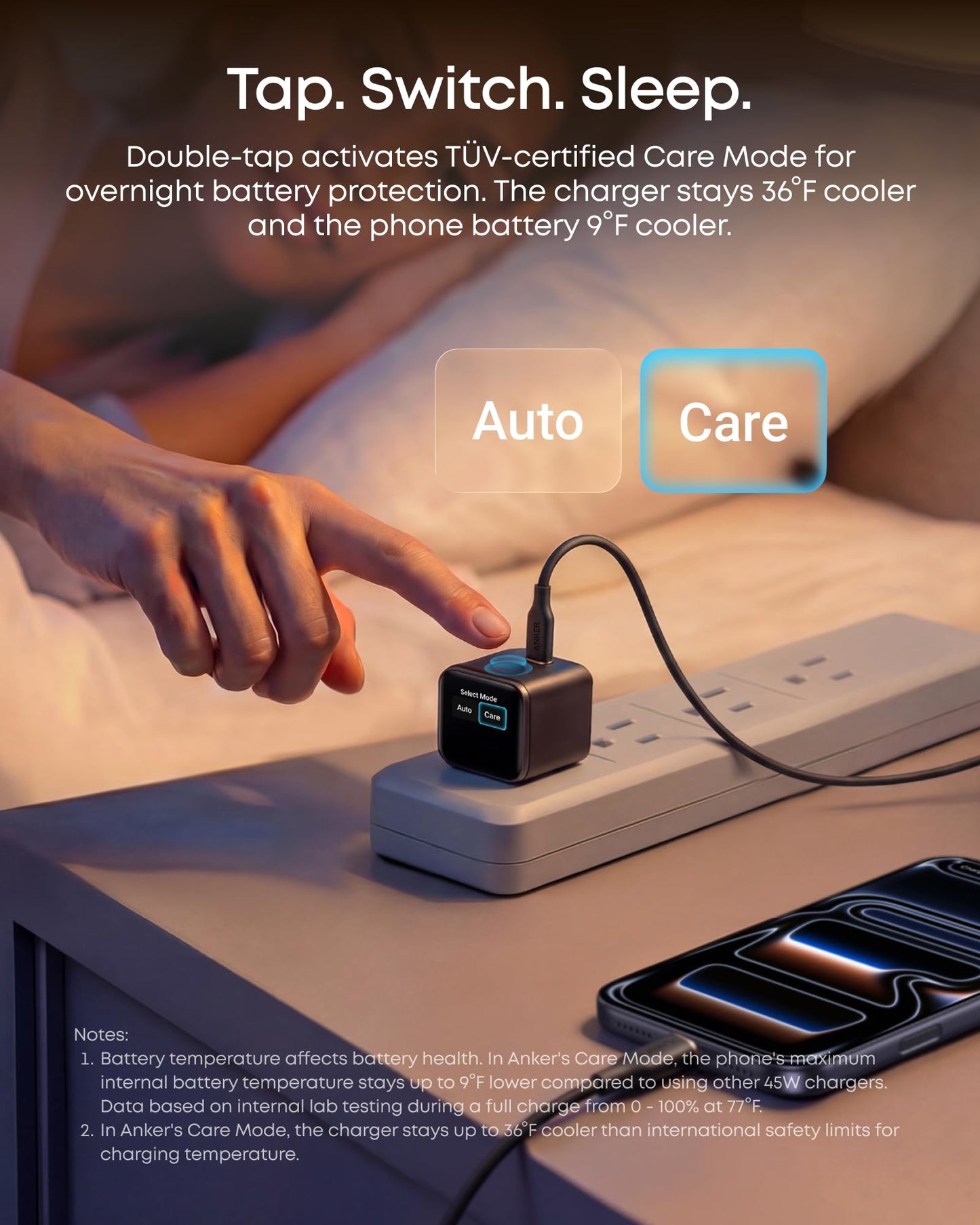 Anker Nano USB C Charger, 45W USB C Charger Block with Smart Display, 180° Foldable Plug, Smart Recognition, Built-in Care Mode, for iPhone 17/16/15 (Non-Battery, One USB-C Port, No Cable Included)