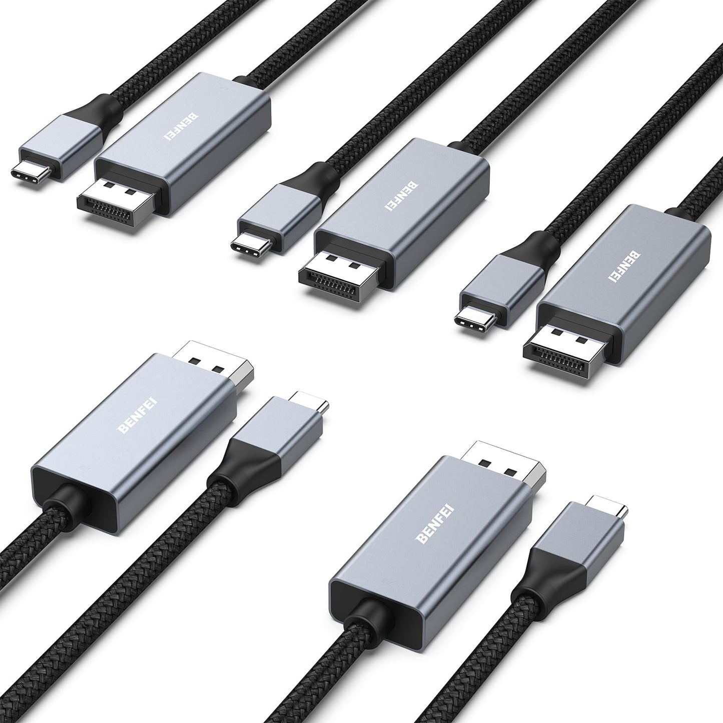 BENFEI USB-C to DisplayPort 6 Feet Cable(8K@60Hz 4K@144Hz), USB Type-C to DisplayPort Cable [Thunderbolt 3/4 Compatible] with iPhone 15 Pro/Max, MacBook Pro/Air 2023, iPad Pro, iMac, S23, XPS 17