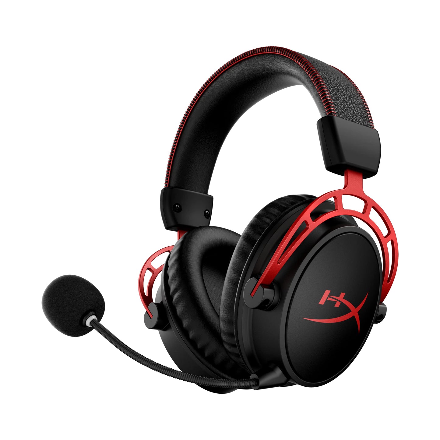 HyperX Cloud Alpha - Gaming Headset, Dual Chamber Drivers, Legendary Comfort, Aluminum Frame, Detachable Microphone, Works on PC, PS4, PS5, Xbox One/ Series X|S, Nintendo Switch and Mobile – Red