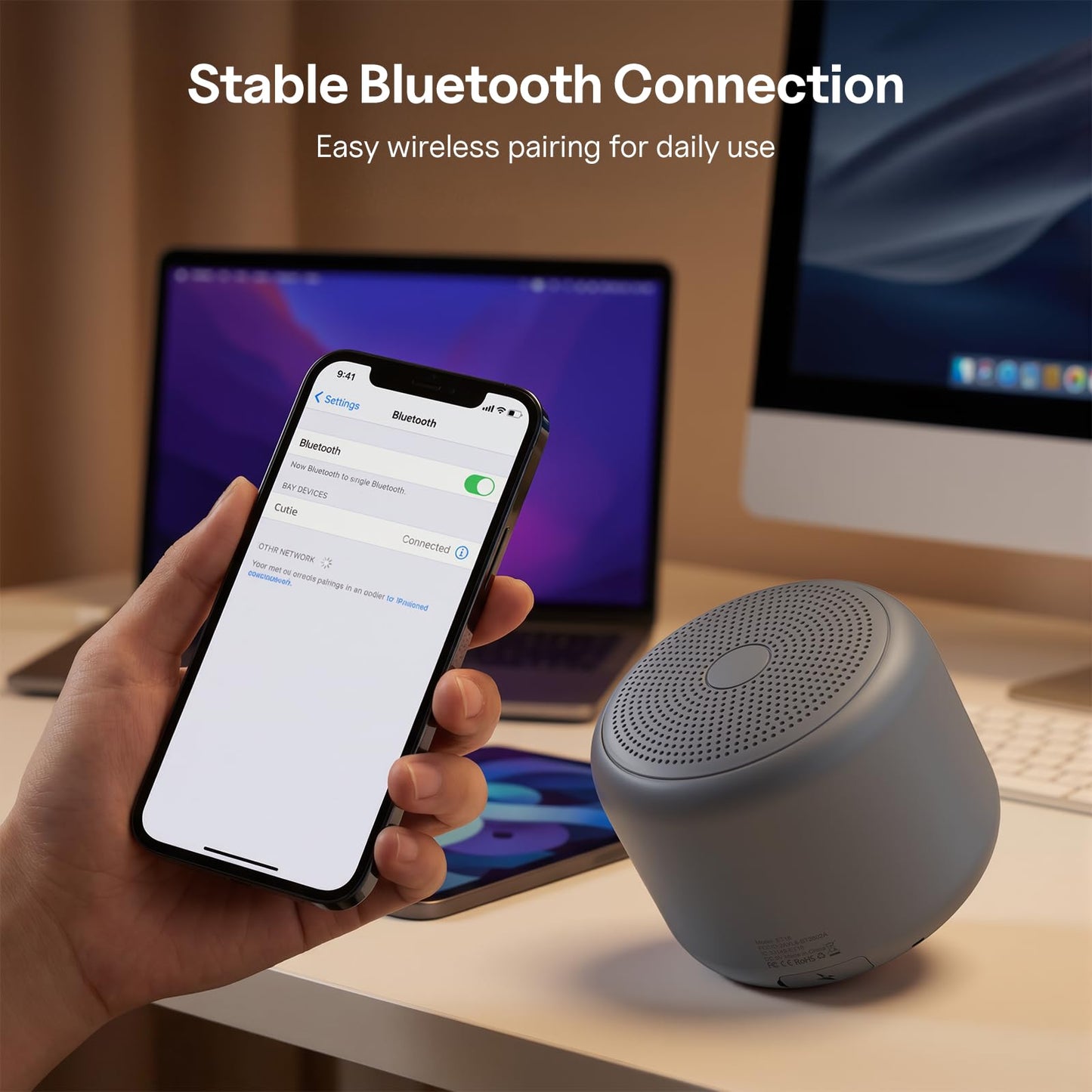Bobtot Portable Bluetooth Speakers with Strap Easy to Carry, Wireless IPX5 Waterproof Mini Speaker with Loud Stereo Sound, 20 Hours Playtime, Rechargeable Battery, Built-in Microphone (Pink)