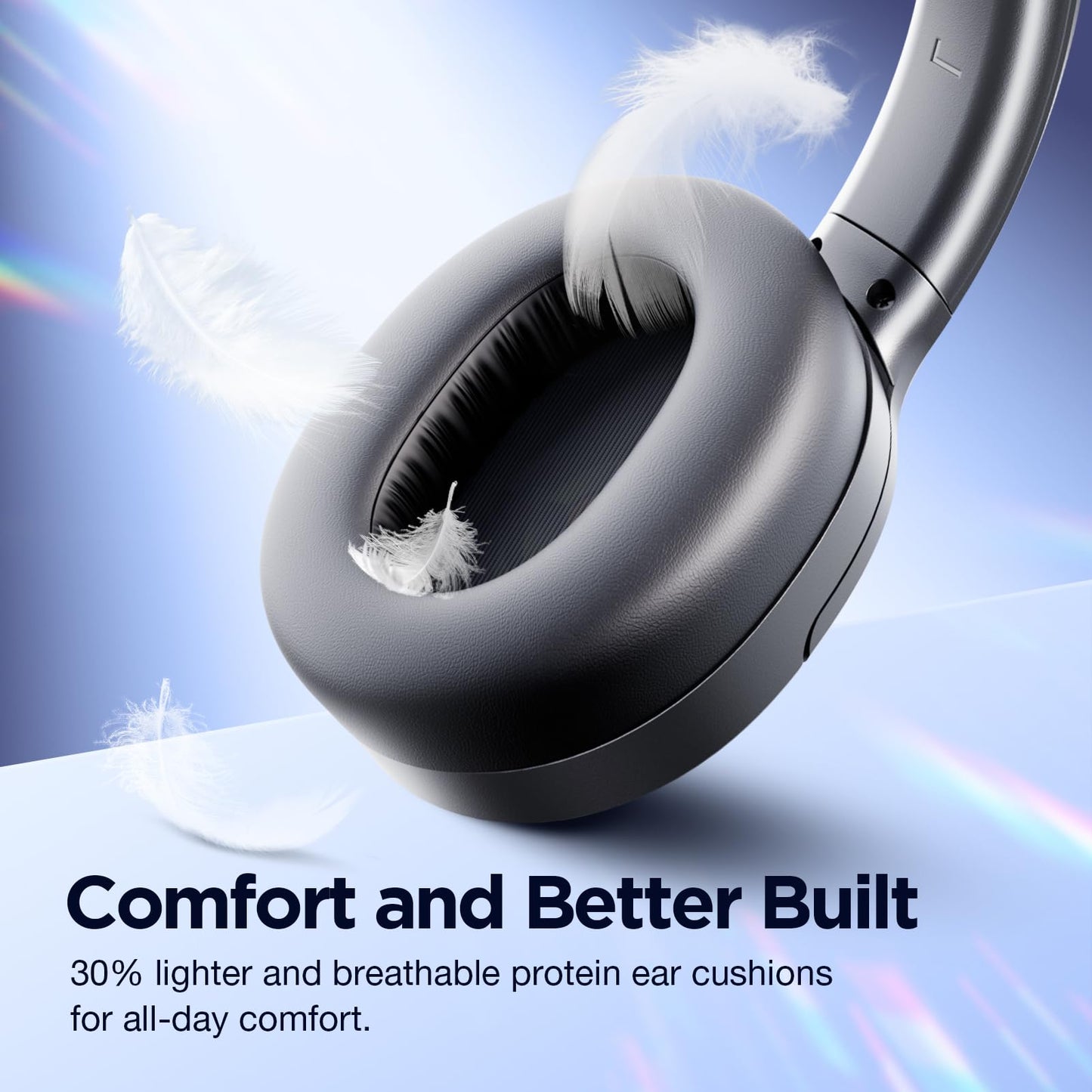 Upgrade Pro‑Level Hybrid Active Noise Cancelling Headphones with HD Sound, Wireless Bluetooth Headphones Over The Ear Unequaled Comfort, Vivid Deep Bass, for Home Office Travel Birthday Gift, Black