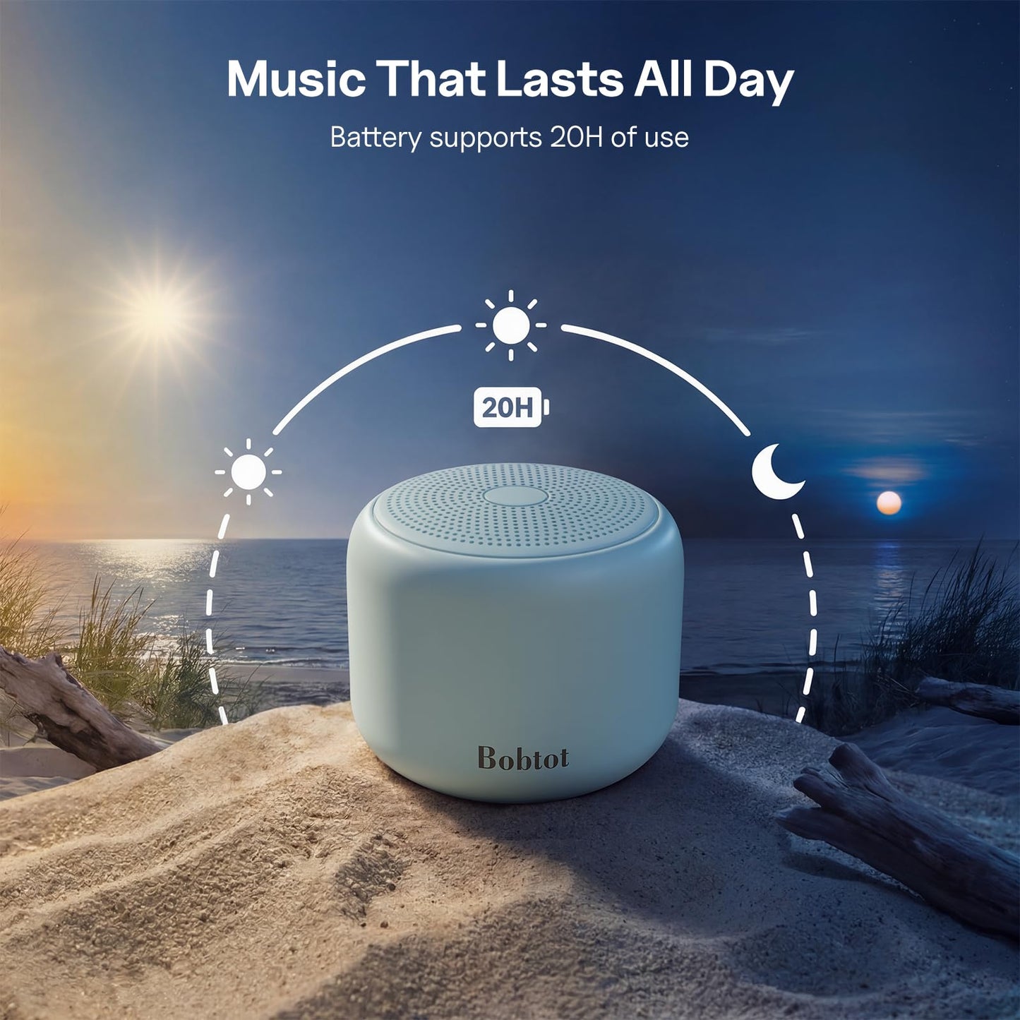 Bobtot Portable Bluetooth Speakers with Strap Easy to Carry, Wireless IPX5 Waterproof Mini Speaker with Loud Stereo Sound, 20 Hours Playtime, Rechargeable Battery, Built-in Microphone (Pink)