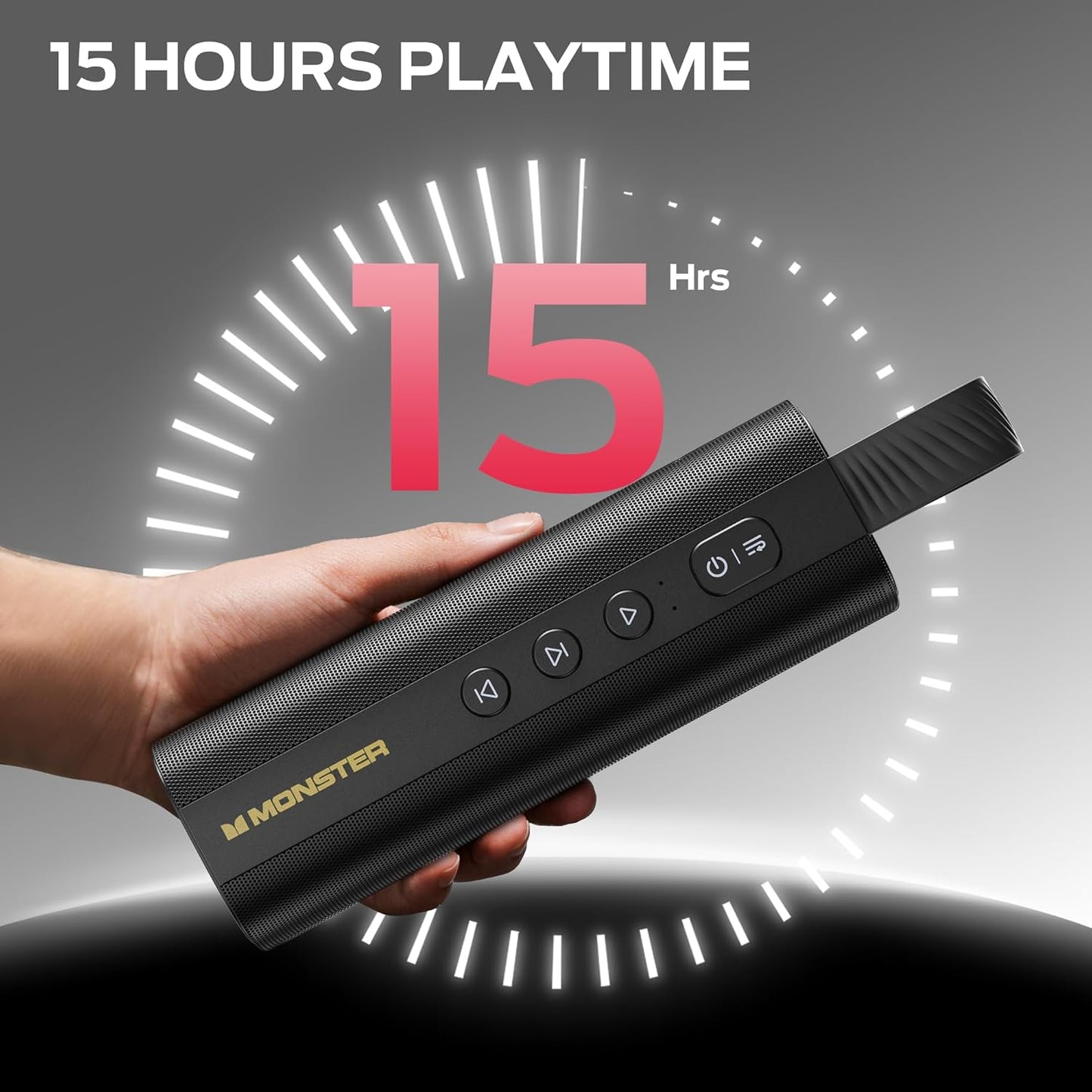 Monster S290 Bluetooth Speaker, Portable Bluetooth Speaker with 30W Loud Stereo Sound, Bluetooth 6.0, 20H Playtime, TWS Pairing, Support AUX/TF Card, IPX6 Waterproof Wireless Speaker for Home, Travel