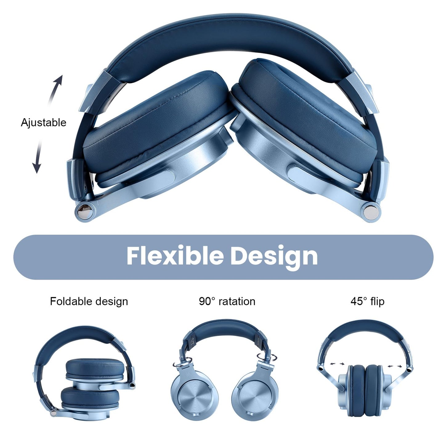 OneOdio A71 Wired Over Ear Headphones, In-Line Mic, Studio Headphones with SharePort, Professional Monitor Recording & Mixing Foldable Headphones with Hi-Res Sound for DJ Guitar Amp Computer PC