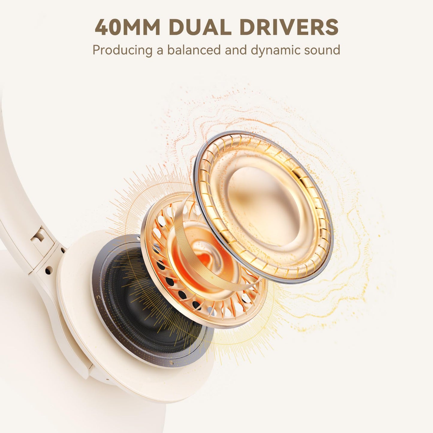 KVIDIO Bluetooth Headphones Over Ear, 65 Hours Wireless Headphones with Microphone, Foldable Lightweight HiFi Stereo Headset with Deep Bass for Travel Work Laptop PC Cellphone
