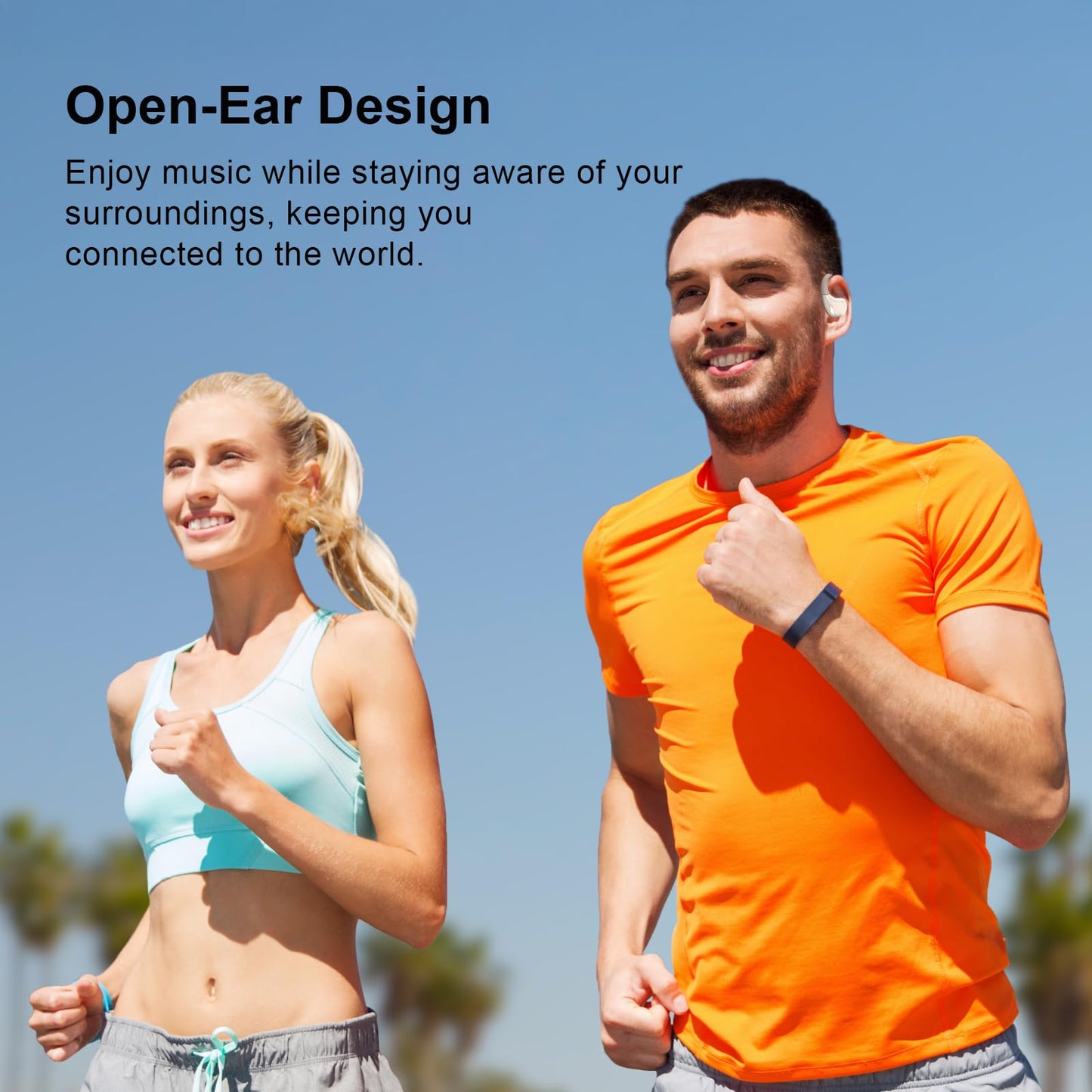 AI Translation Earbuds Real Time，Open Ear Wireless Earbuds, Sports Bluetooth Headphones 60Hrs Playtime LED Power Display, Office IPX7 Waterproof Earphones for Running Sports with iOS and Android